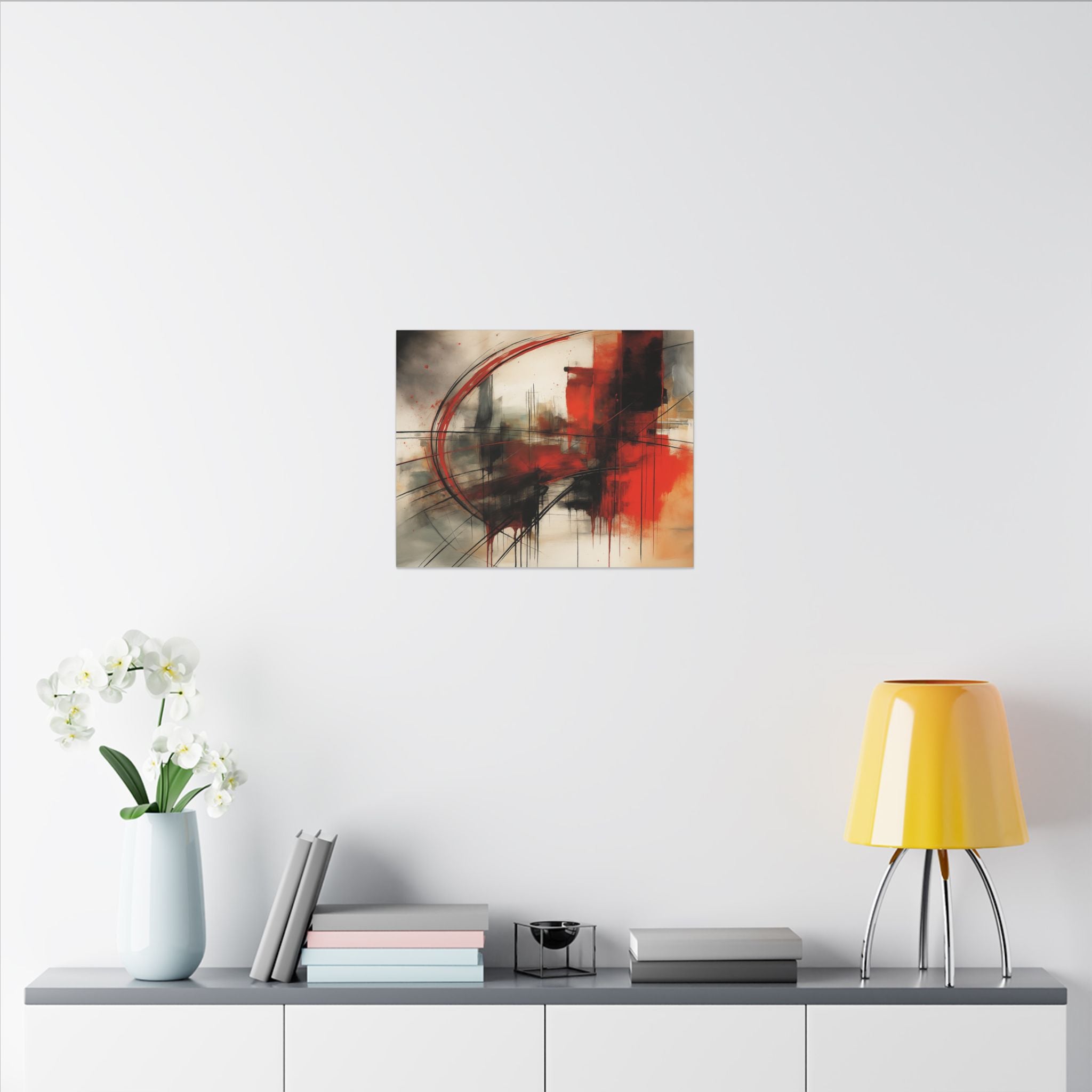 Abstract Red and Black Wall Art Canvas, Home Decor, Modern Art, Office Wall Decor, Minimalist Art, Gift for Art Lovers