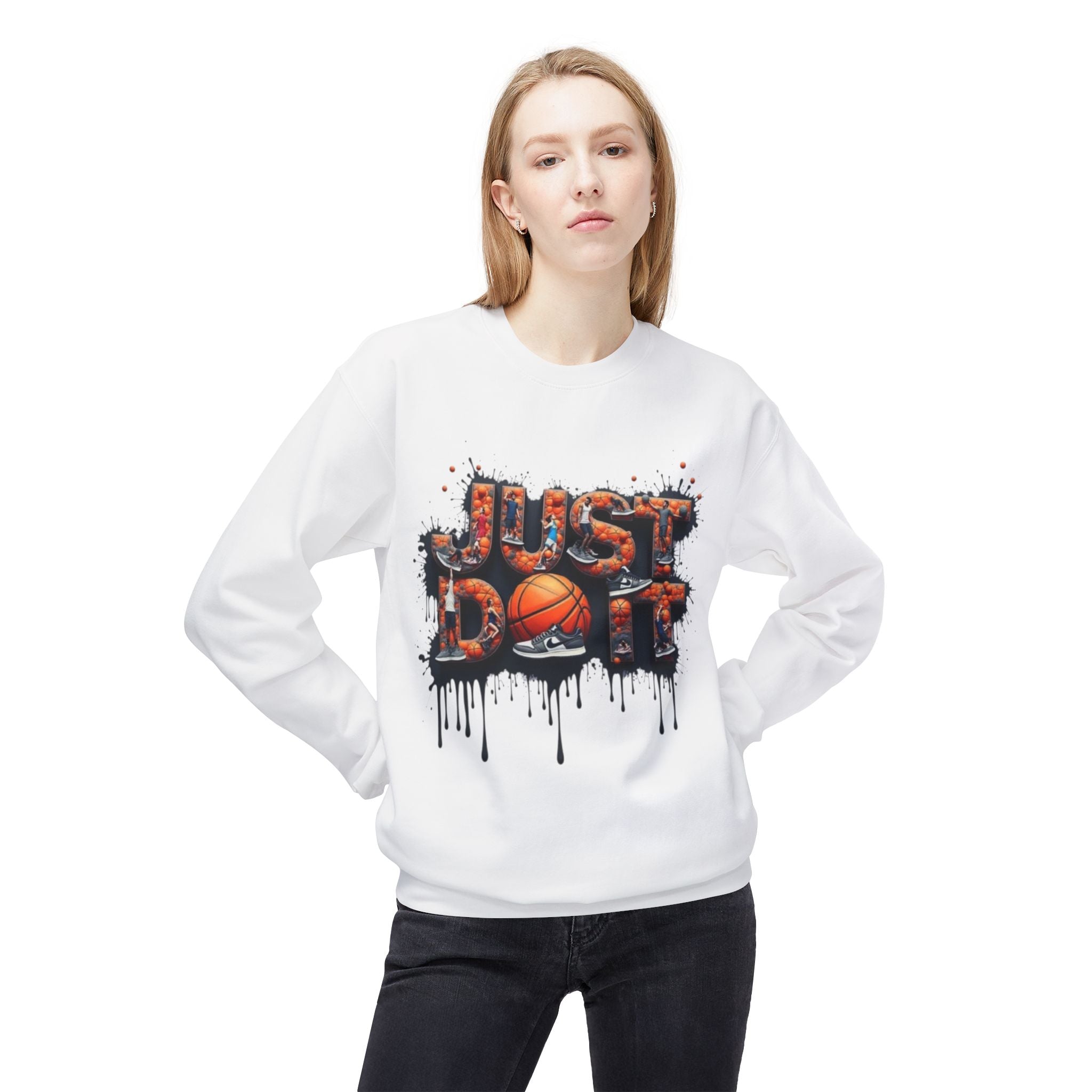 Sporty Basketball Crewneck Sweatshirt, Perfect for Athletes, Basketball Fans, Casual Wear, Gifts for Him, Game Day Essentials