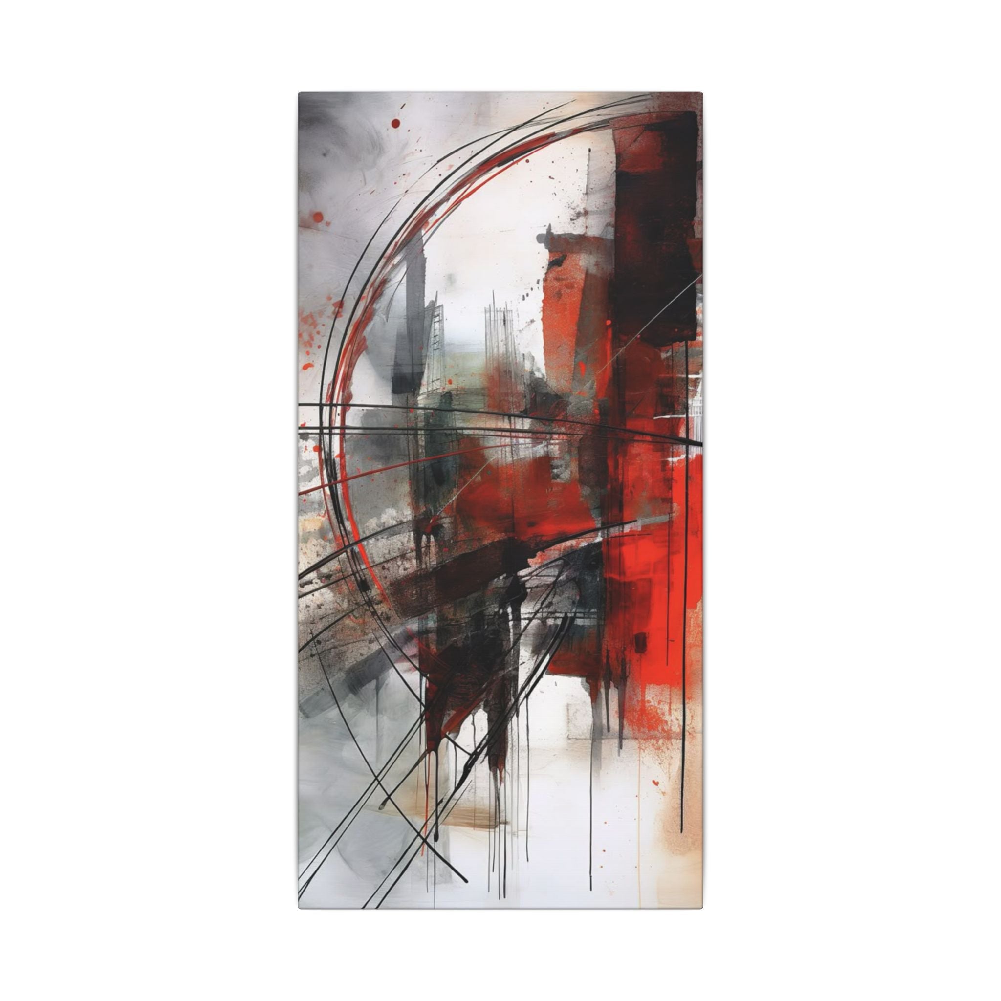 Abstract Red and Black Wall Art Canvas, Home Decor, Modern Art, Office Wall Decor, Minimalist Art, Gift for Art Lovers