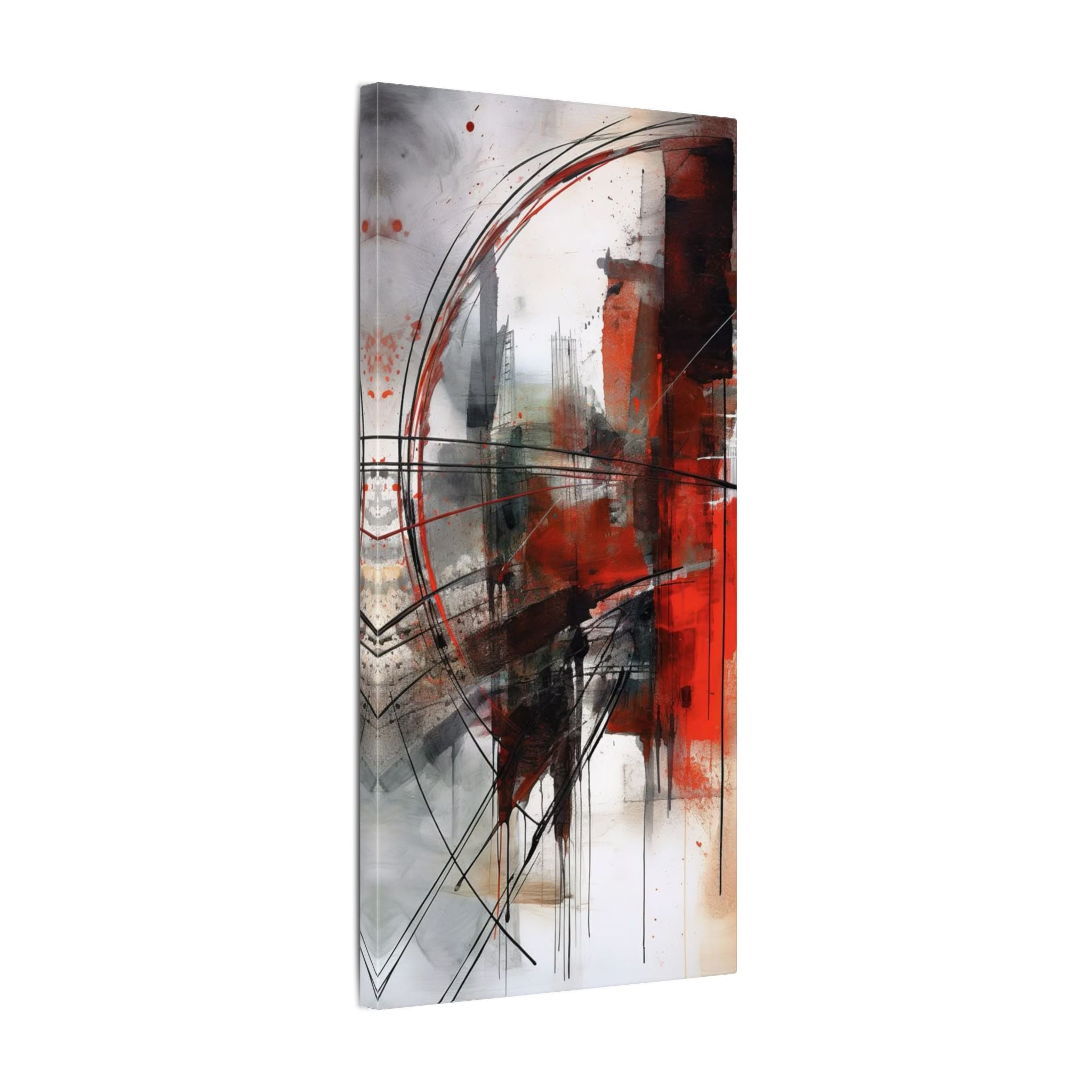 Abstract Red and Black Wall Art Canvas, Home Decor, Modern Art, Office Wall Decor, Minimalist Art, Gift for Art Lovers