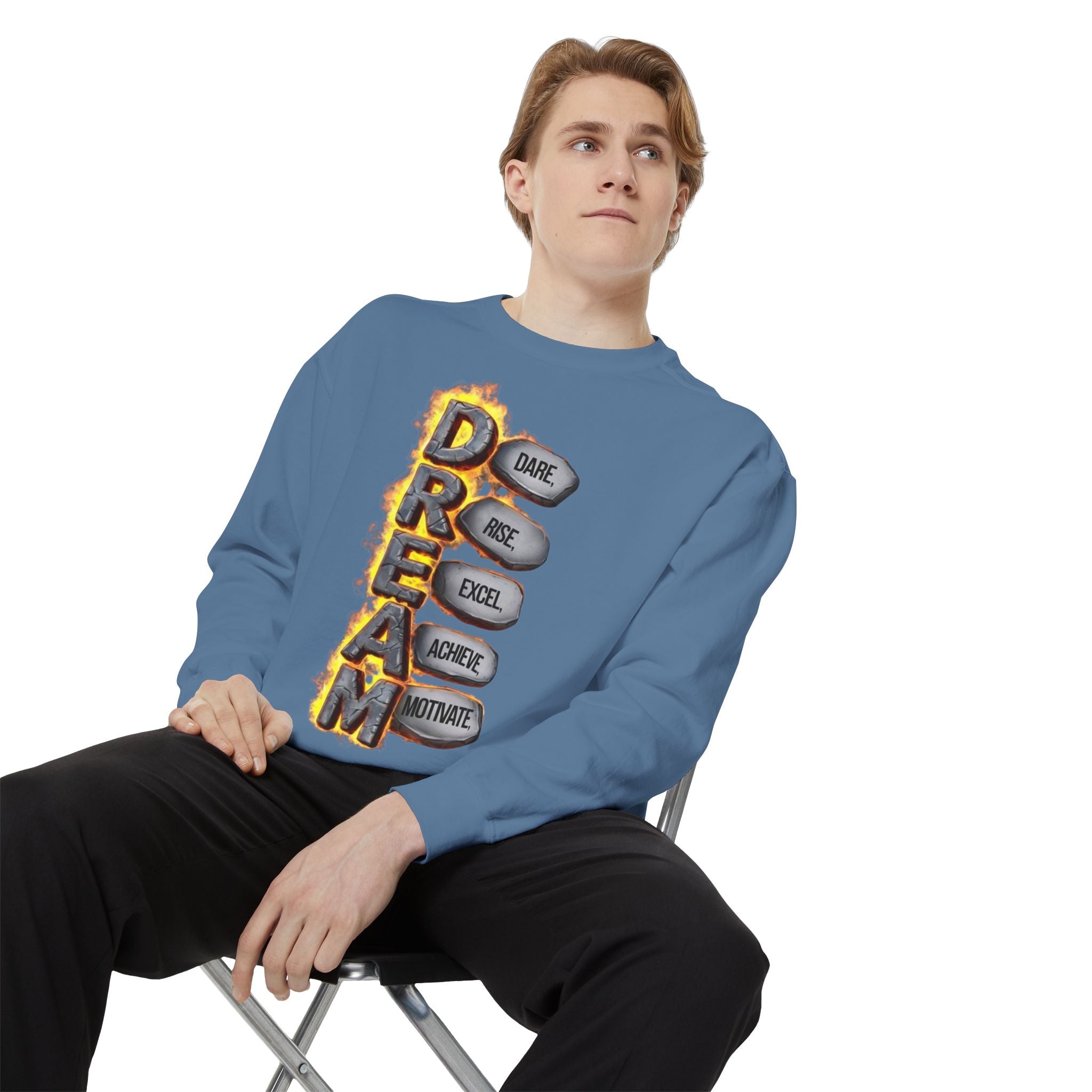 Dream Inspiring Unisex Sweatshirt, Cozy Motivational Gift, Perfect for Casual Outings, Dreamers & Creatives, Inspirational Apparel
