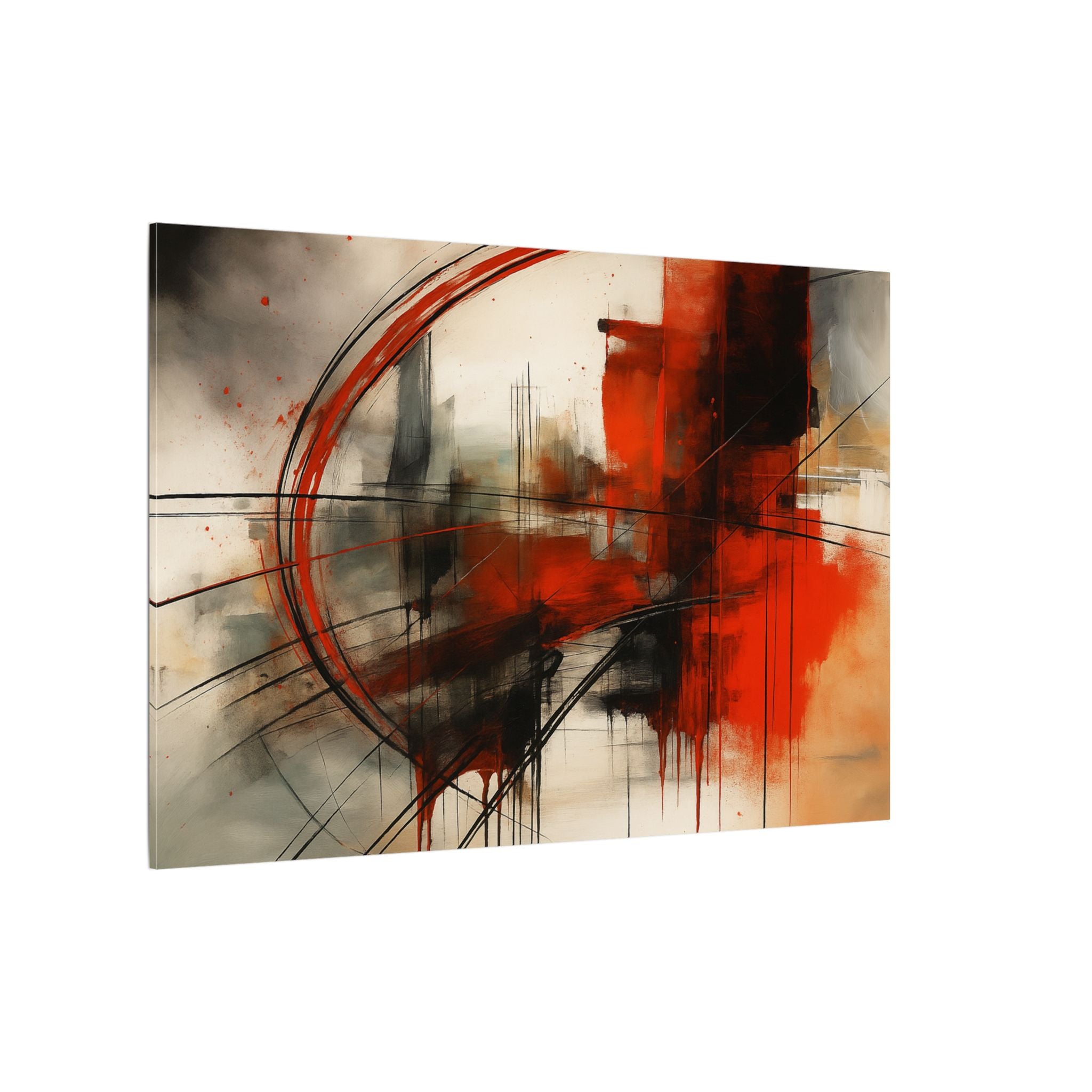 Abstract Red and Black Wall Art Canvas, Home Decor, Modern Art, Office Wall Decor, Minimalist Art, Gift for Art Lovers
