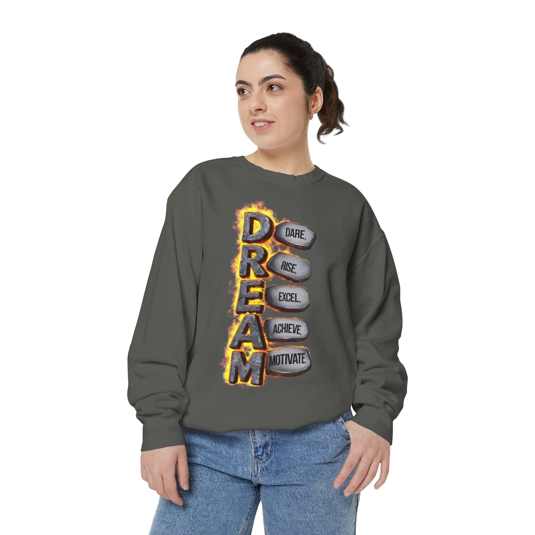 Dream Inspiring Unisex Sweatshirt, Cozy Motivational Gift, Perfect for Casual Outings, Dreamers & Creatives, Inspirational Apparel