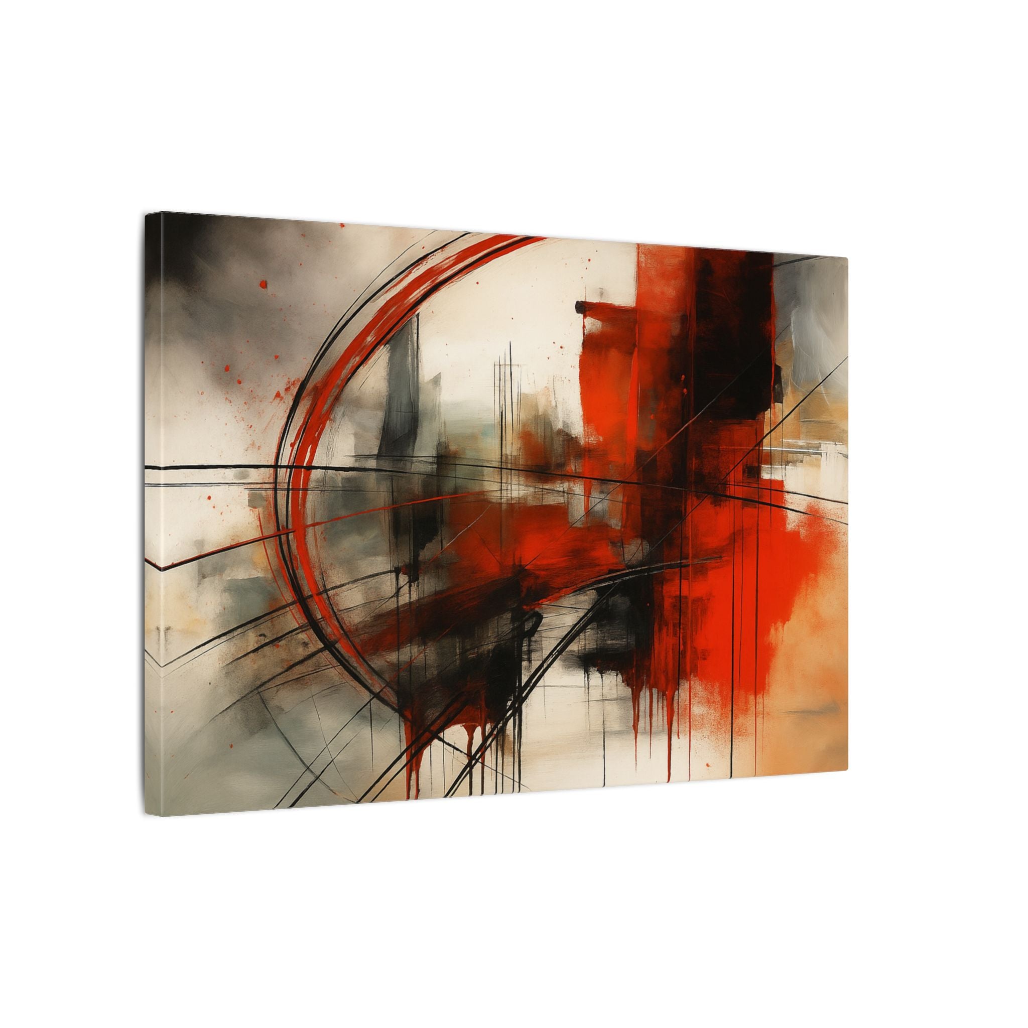 Abstract Red and Black Wall Art Canvas, Home Decor, Modern Art, Office Wall Decor, Minimalist Art, Gift for Art Lovers