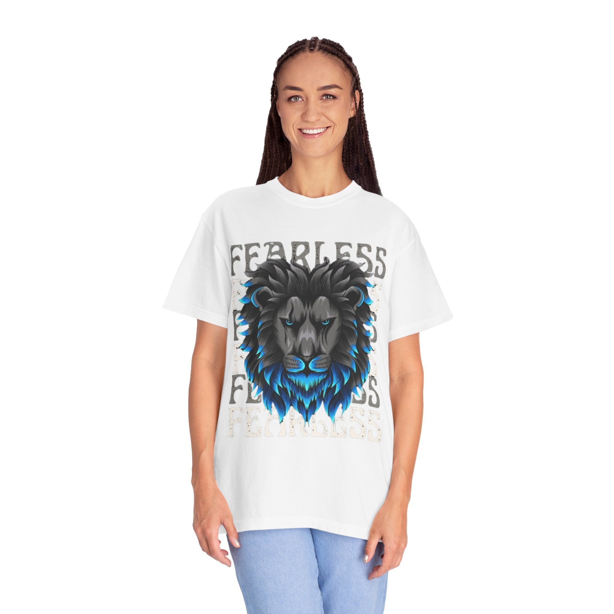 Fearless Lion Graphic T-Shirt, Unisex Short Sleeve Tee, Animal Lover Gift, Inspirational Outfit, Casual Wear, Birthday Present