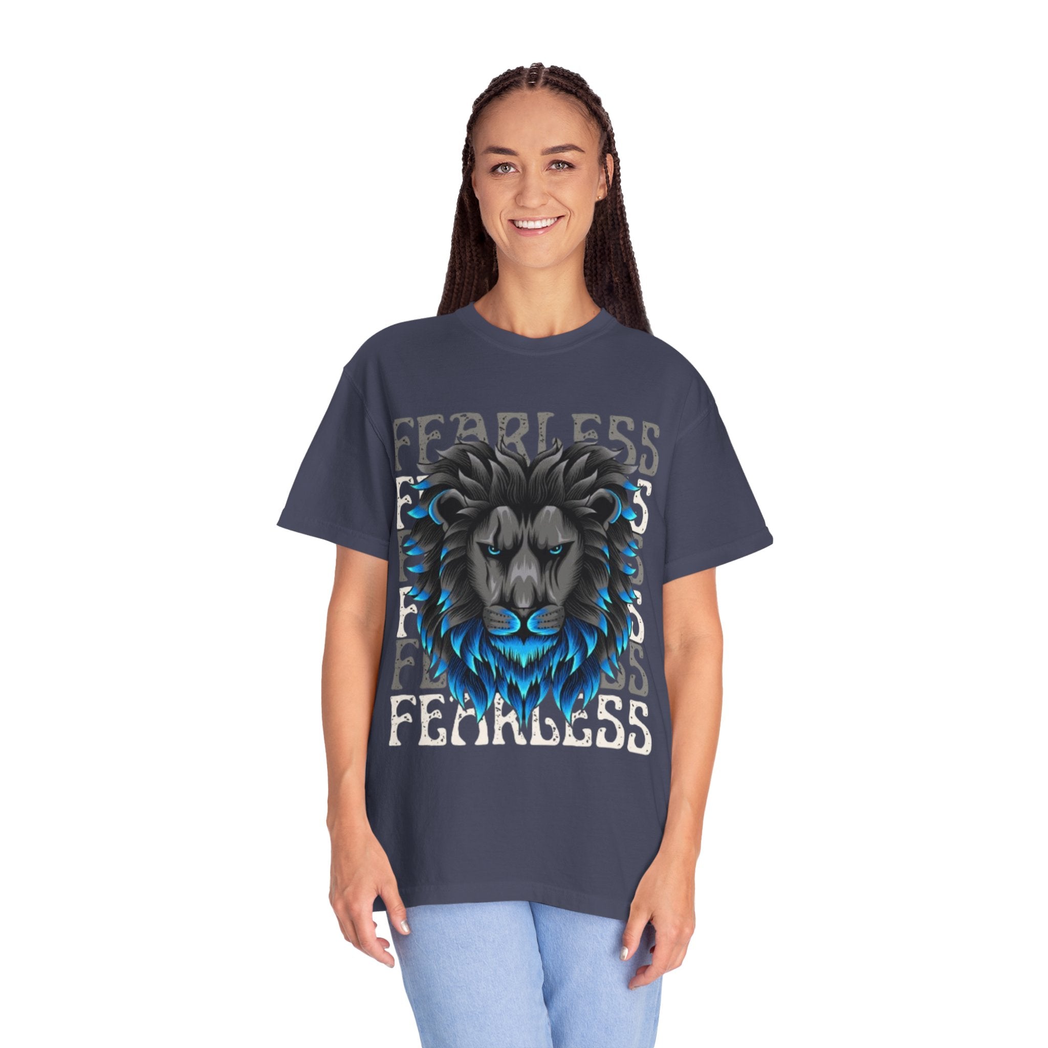 Fearless Lion Graphic T-Shirt, Unisex Short Sleeve Tee, Animal Lover Gift, Inspirational Outfit, Casual Wear, Birthday Present