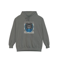 Fearless Lion Hoodie, Unisex Garment-Dyed Sweatshirt, Casual Wear, Gift for Lion Lovers, Motivational Clothing