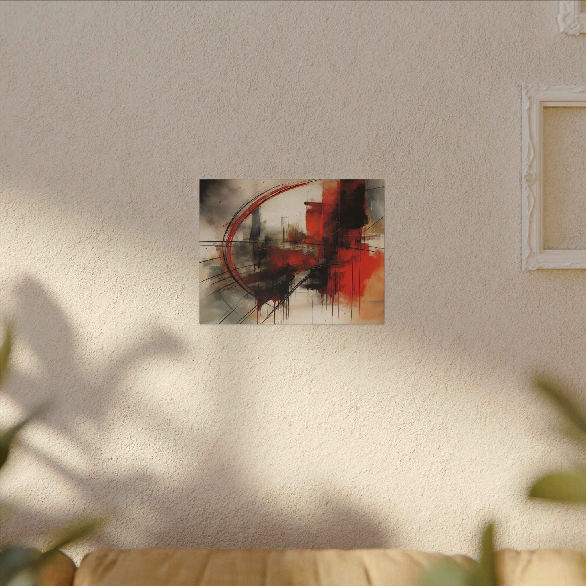 Abstract Red and Black Wall Art Canvas, Home Decor, Modern Art, Office Wall Decor, Minimalist Art, Gift for Art Lovers
