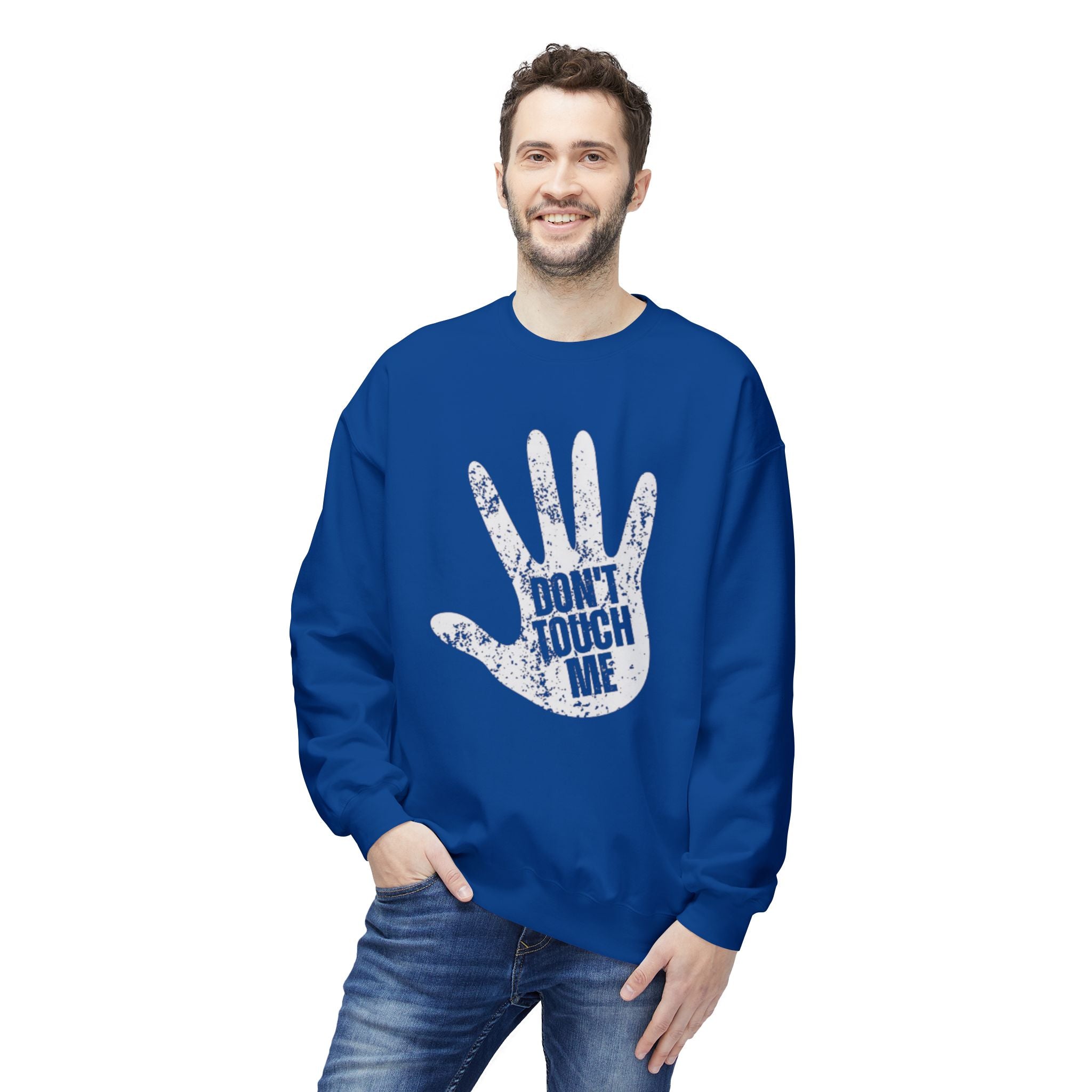Don't Touch Me Sweatshirt, Unisex Fleece Crewneck, Funny Gift, Casual Wear, Humor Fashion, Room for Personal Space