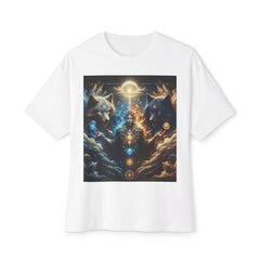 Cosmic Wolves Oversized Tee | Unisex Graphic T-Shirt, Astrology Shirt, Gift for Animal Lovers, Celestial Apparel, Streetwear Fashion