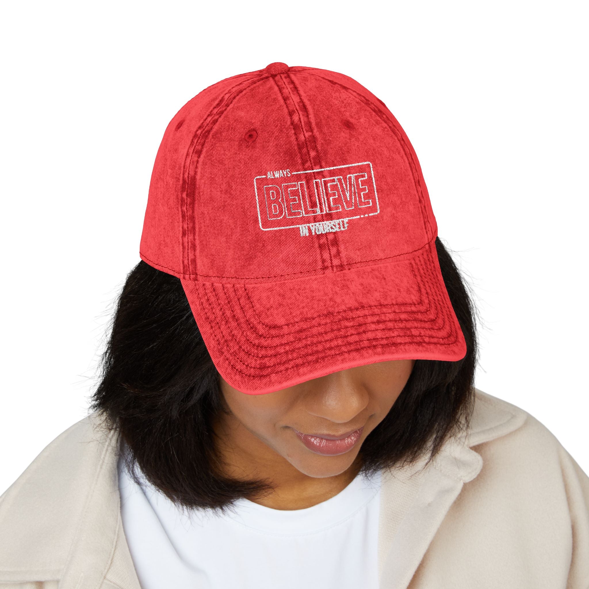 Vintage Embroidered Cap - Believe Design, Casual Wear, Gift for Him/Her, Summer Accessory, Inspiring Headwear