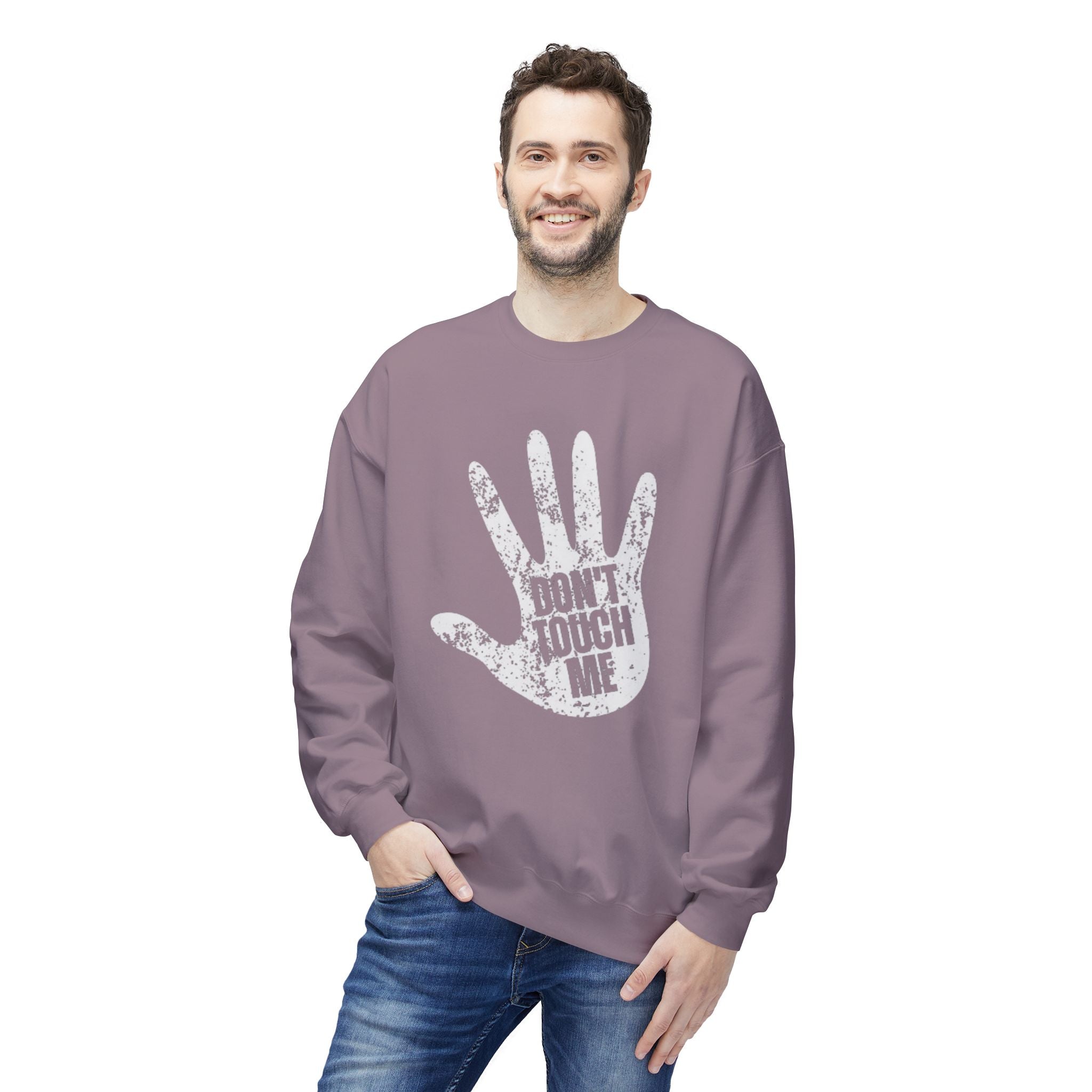 Don't Touch Me Sweatshirt, Unisex Fleece Crewneck, Funny Gift, Casual Wear, Humor Fashion, Room for Personal Space