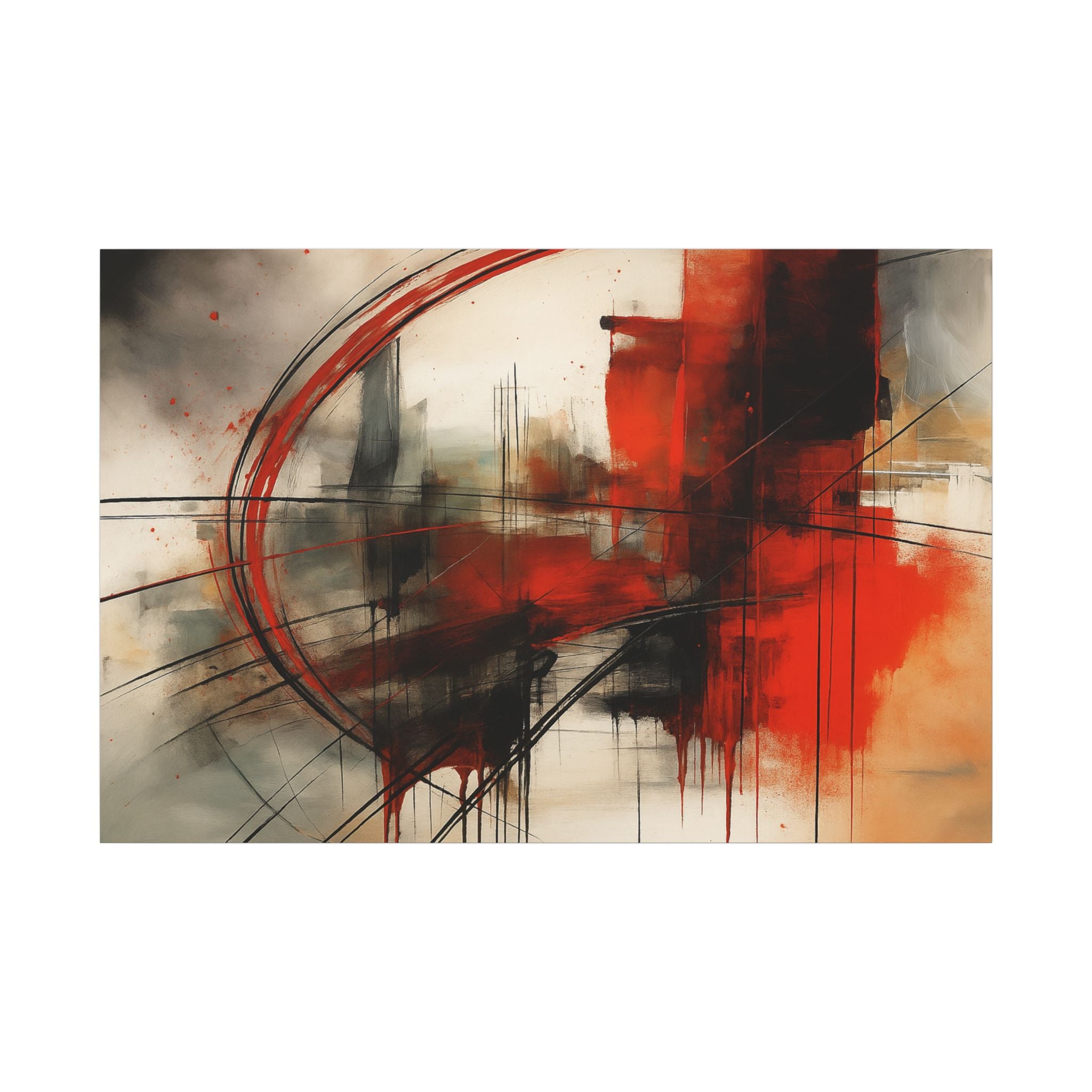 Abstract Red and Black Wall Art Canvas, Home Decor, Modern Art, Office Wall Decor, Minimalist Art, Gift for Art Lovers
