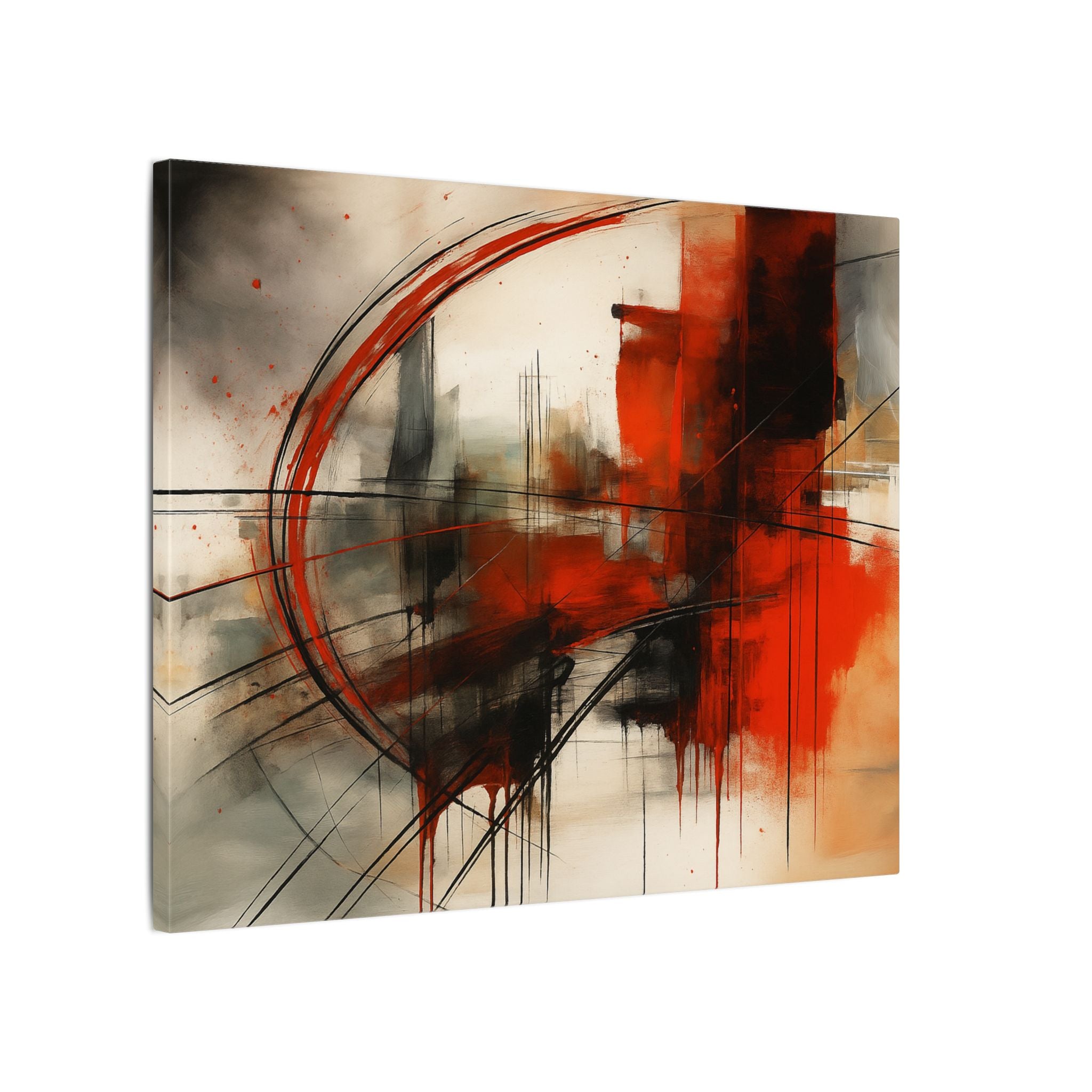 Abstract Red and Black Wall Art Canvas, Home Decor, Modern Art, Office Wall Decor, Minimalist Art, Gift for Art Lovers