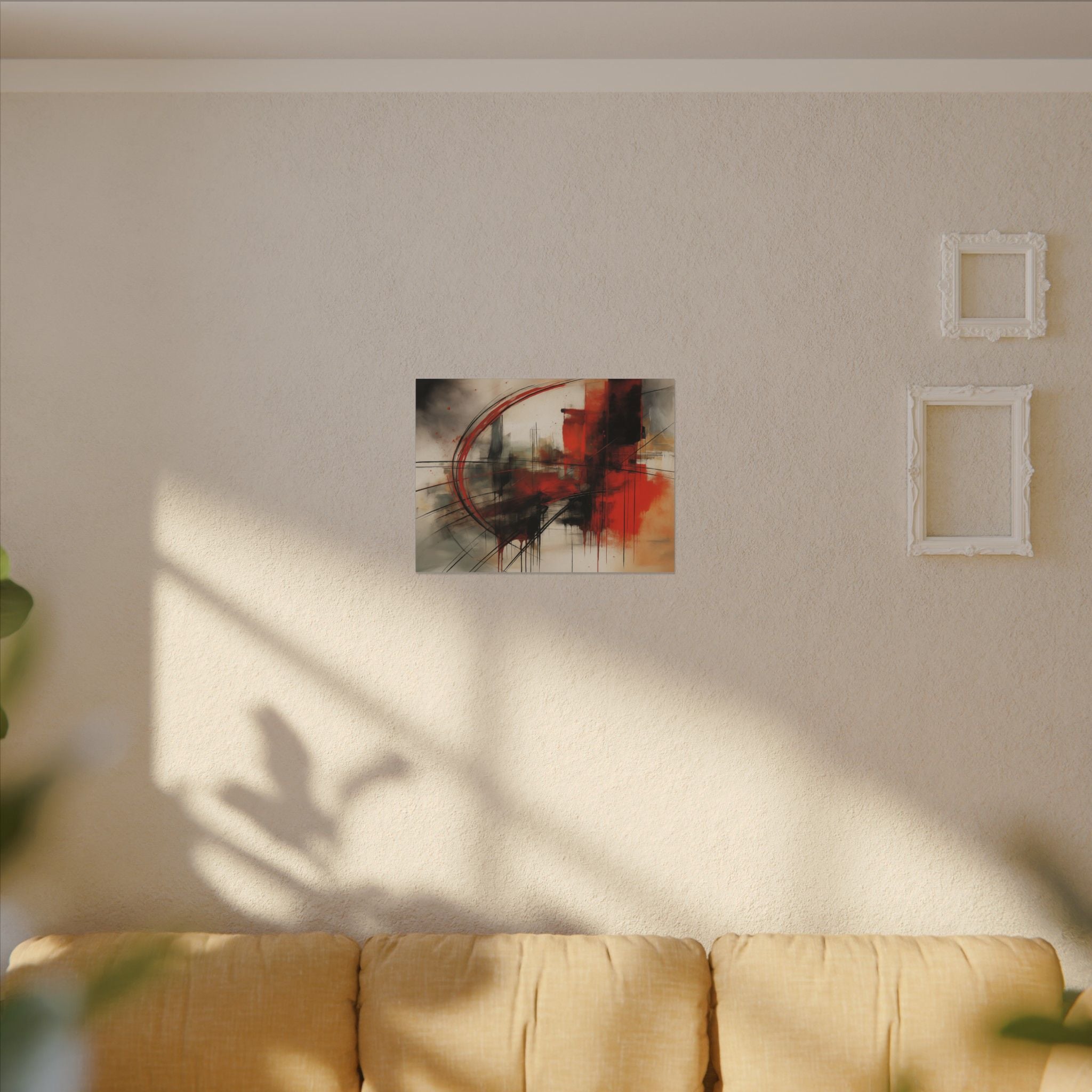 Abstract Red and Black Wall Art Canvas, Home Decor, Modern Art, Office Wall Decor, Minimalist Art, Gift for Art Lovers