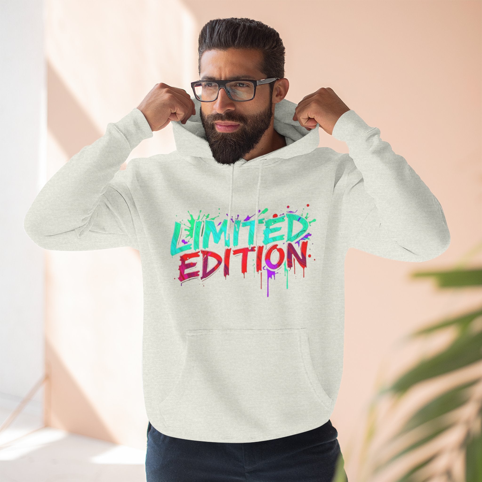 Limited Edition Three-Panel Fleece Hoodie, Streetwear Sweatshirt, Casual Hoodie, Gift for Him, Fall Fashion, Cozy Apparel