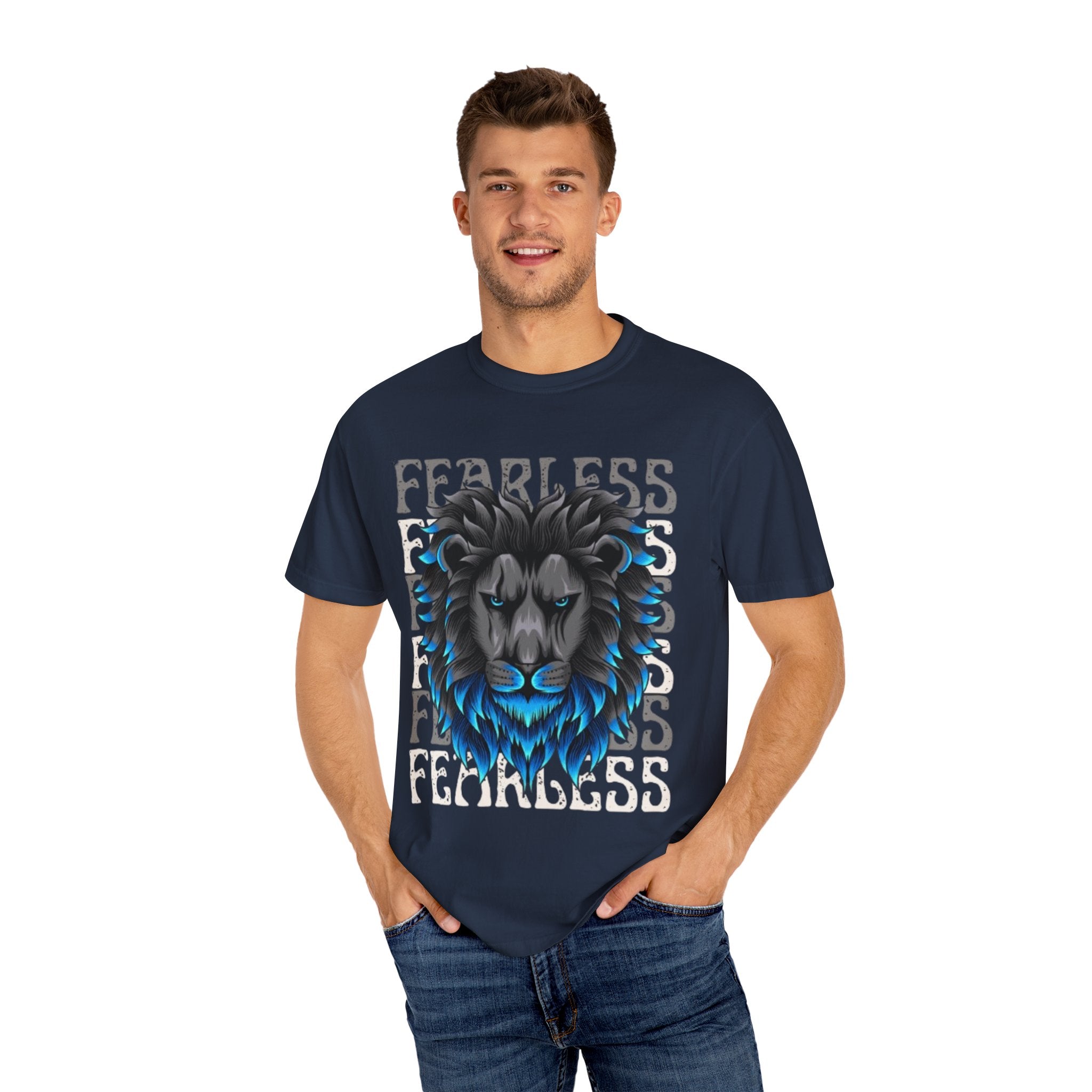 Fearless Lion Graphic T-Shirt, Unisex Short Sleeve Tee, Animal Lover Gift, Inspirational Outfit, Casual Wear, Birthday Present