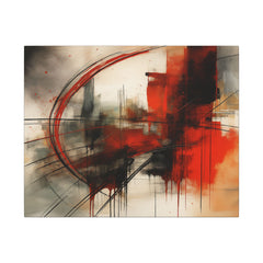 Abstract Red and Black Wall Art Canvas, Home Decor, Modern Art, Office Wall Decor, Minimalist Art, Gift for Art Lovers