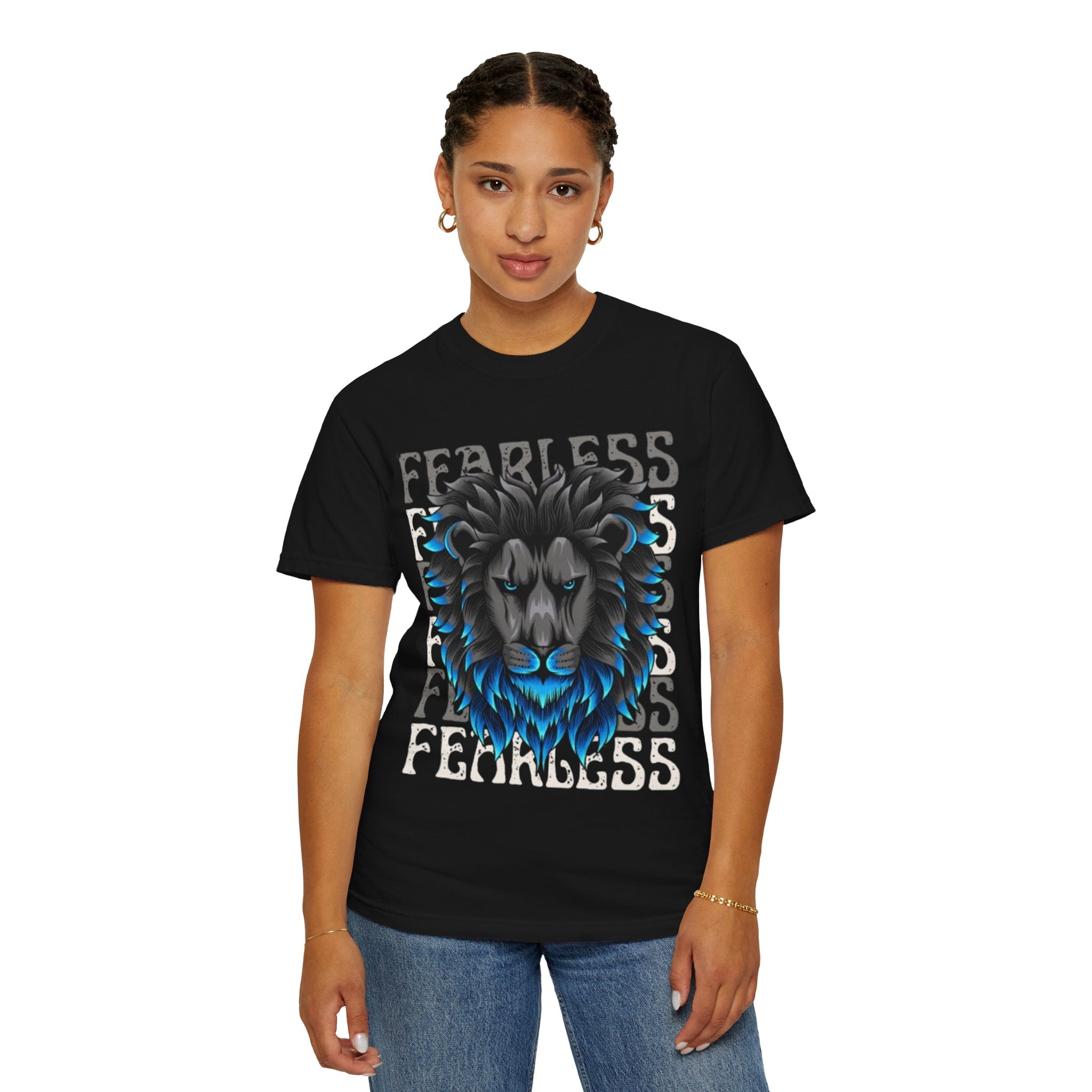 Fearless Lion Graphic T-Shirt, Unisex Short Sleeve Tee, Animal Lover Gift, Inspirational Outfit, Casual Wear, Birthday Present