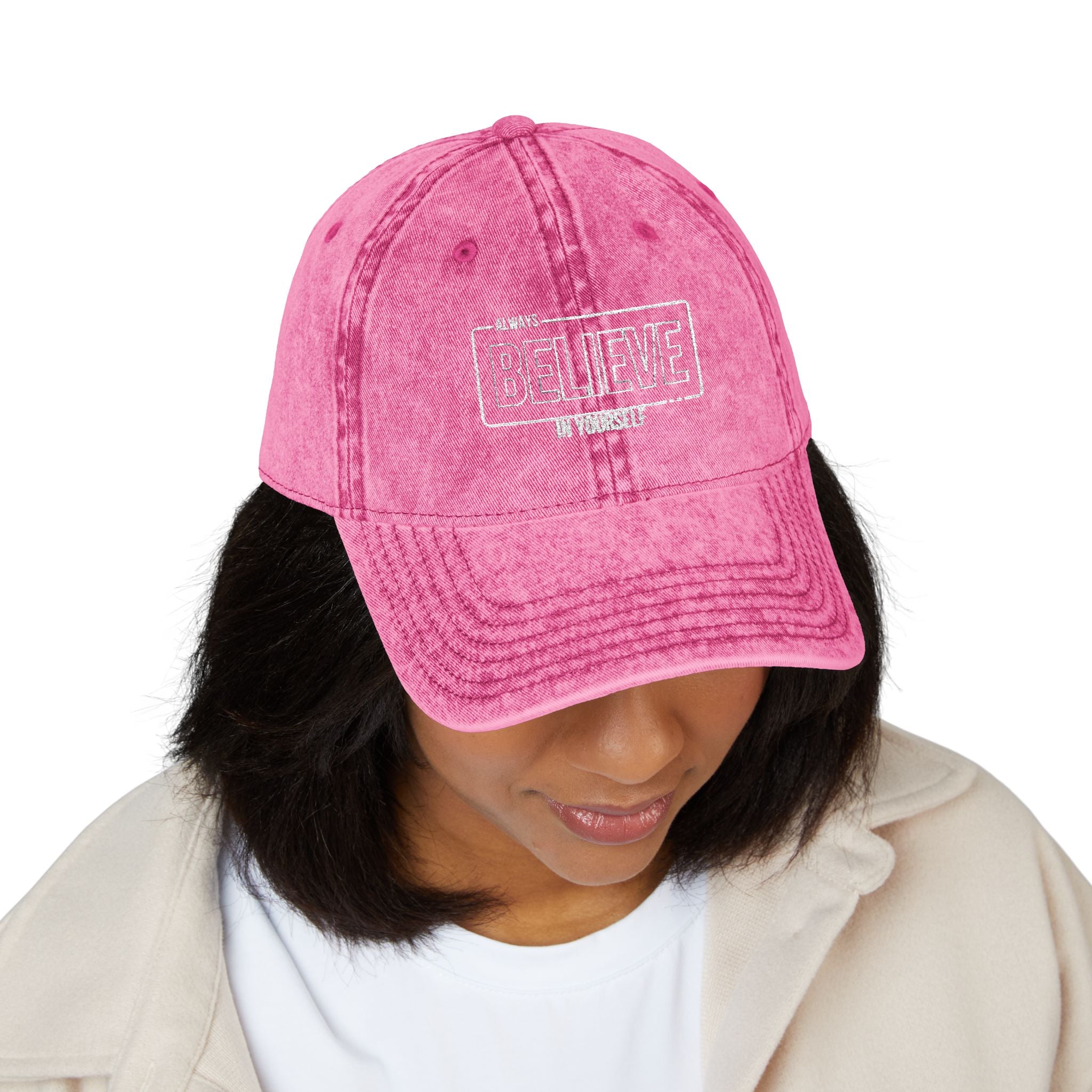 Vintage Embroidered Cap - Believe Design, Casual Wear, Gift for Him/Her, Summer Accessory, Inspiring Headwear