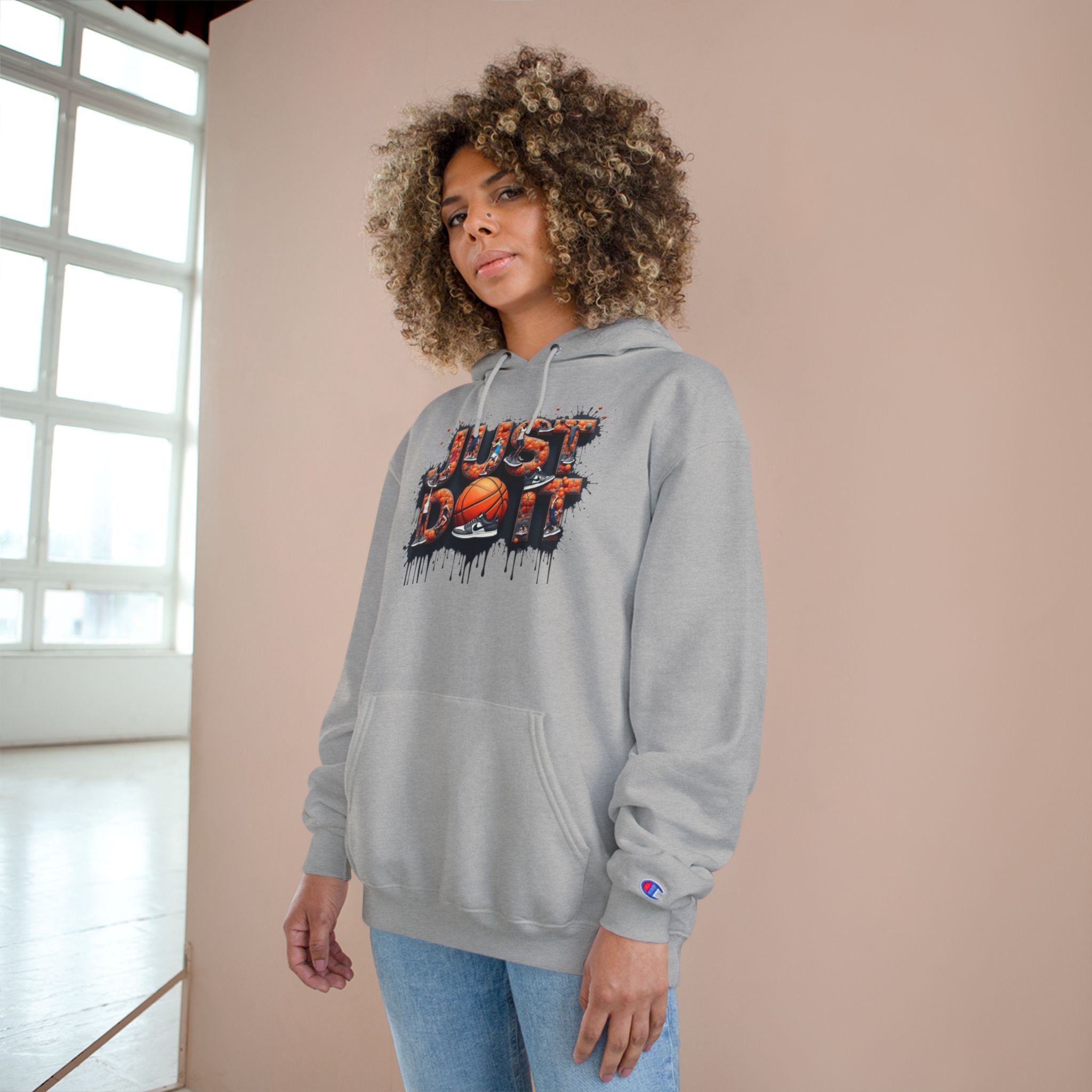 Sporty Champion Hoodie - Just Do It, Casual Wear, Gym Fashion, Athleisure Style, Gift for Basketball Fans