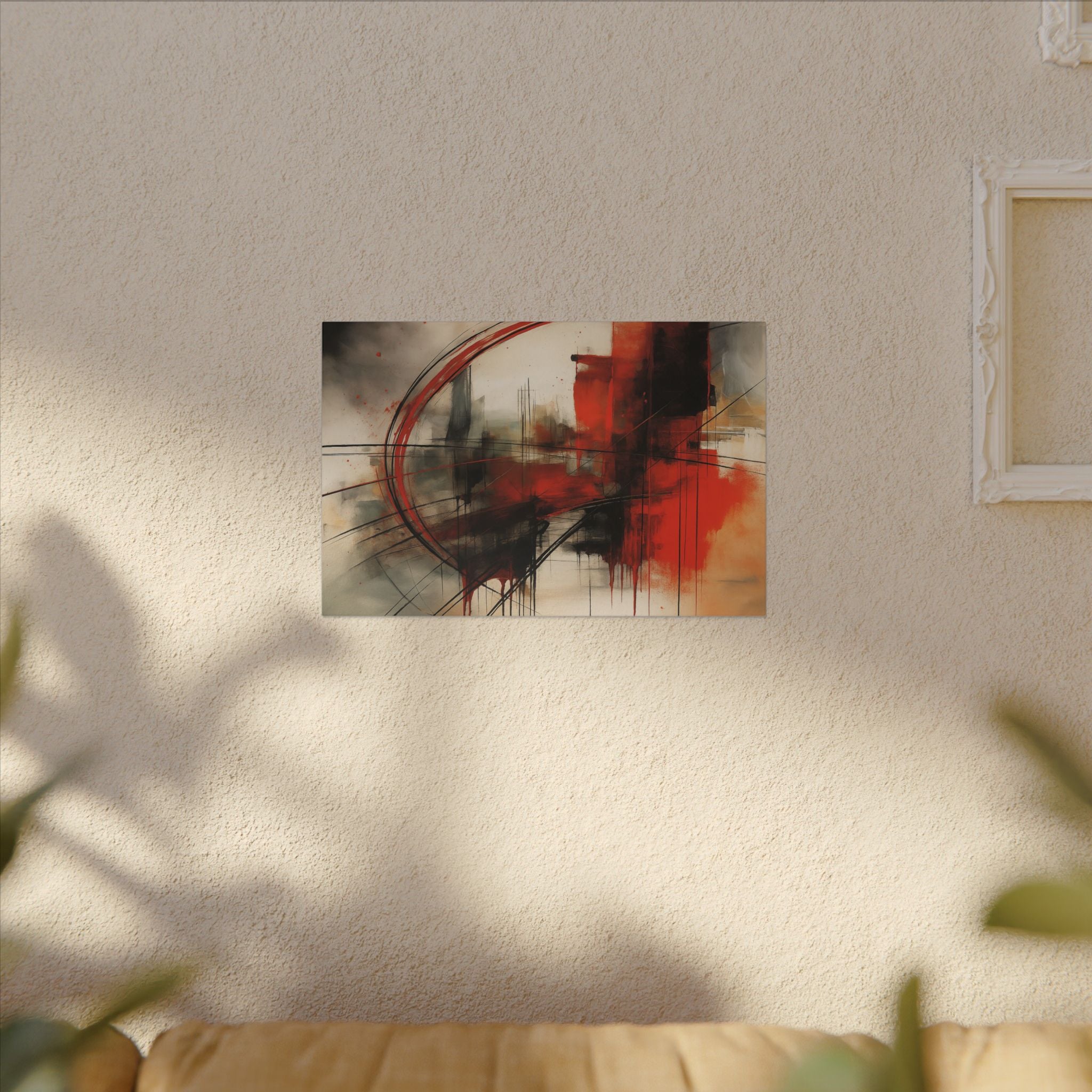 Abstract Red and Black Wall Art Canvas, Home Decor, Modern Art, Office Wall Decor, Minimalist Art, Gift for Art Lovers