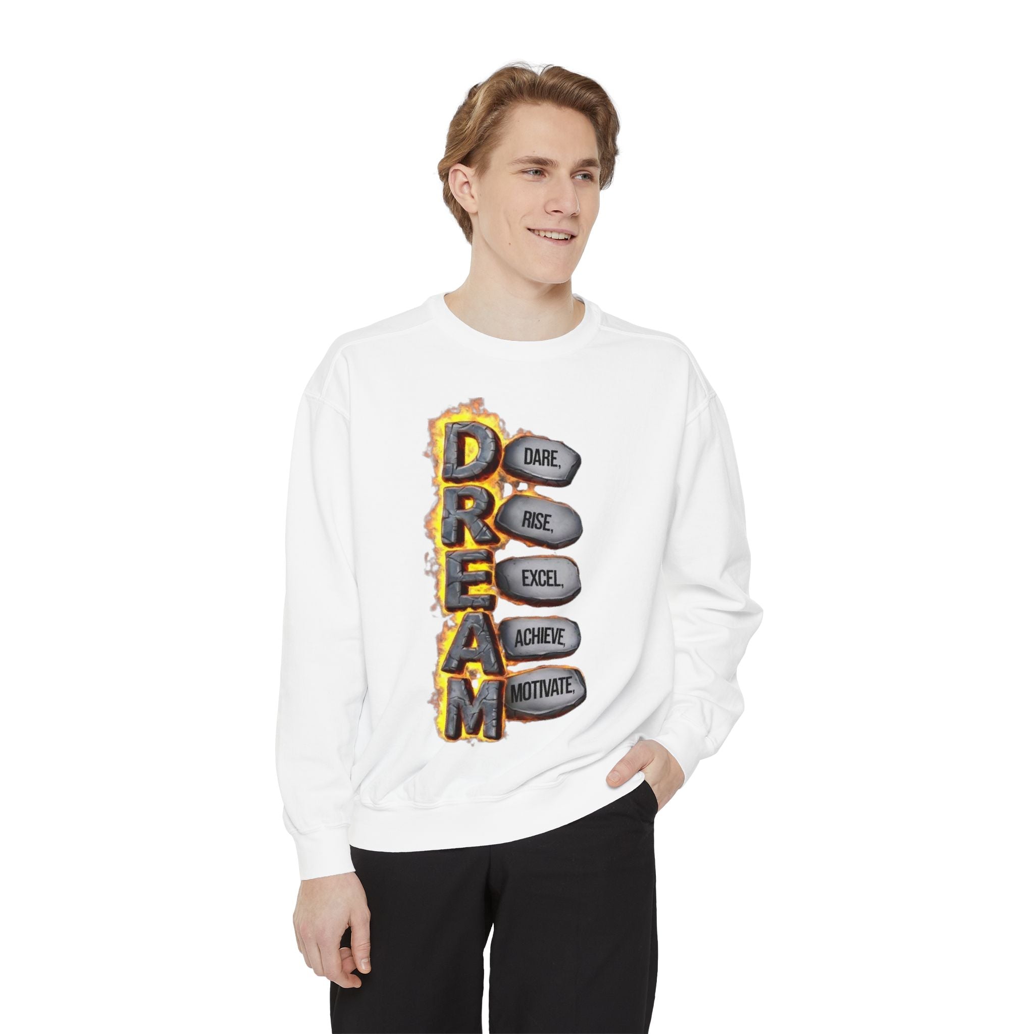 Dream Inspiring Unisex Sweatshirt, Cozy Motivational Gift, Perfect for Casual Outings, Dreamers & Creatives, Inspirational Apparel