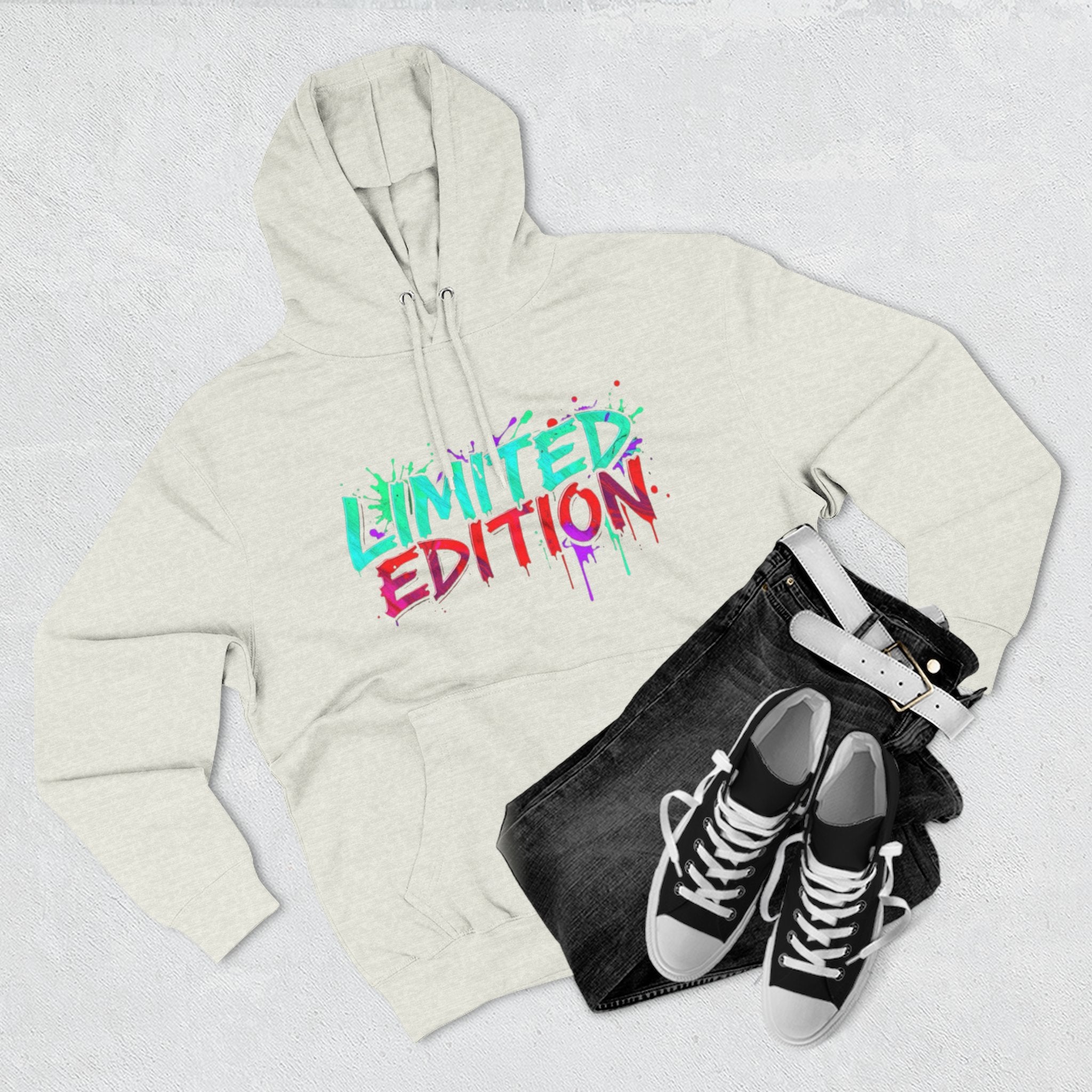 Limited Edition Three-Panel Fleece Hoodie, Streetwear Sweatshirt, Casual Hoodie, Gift for Him, Fall Fashion, Cozy Apparel
