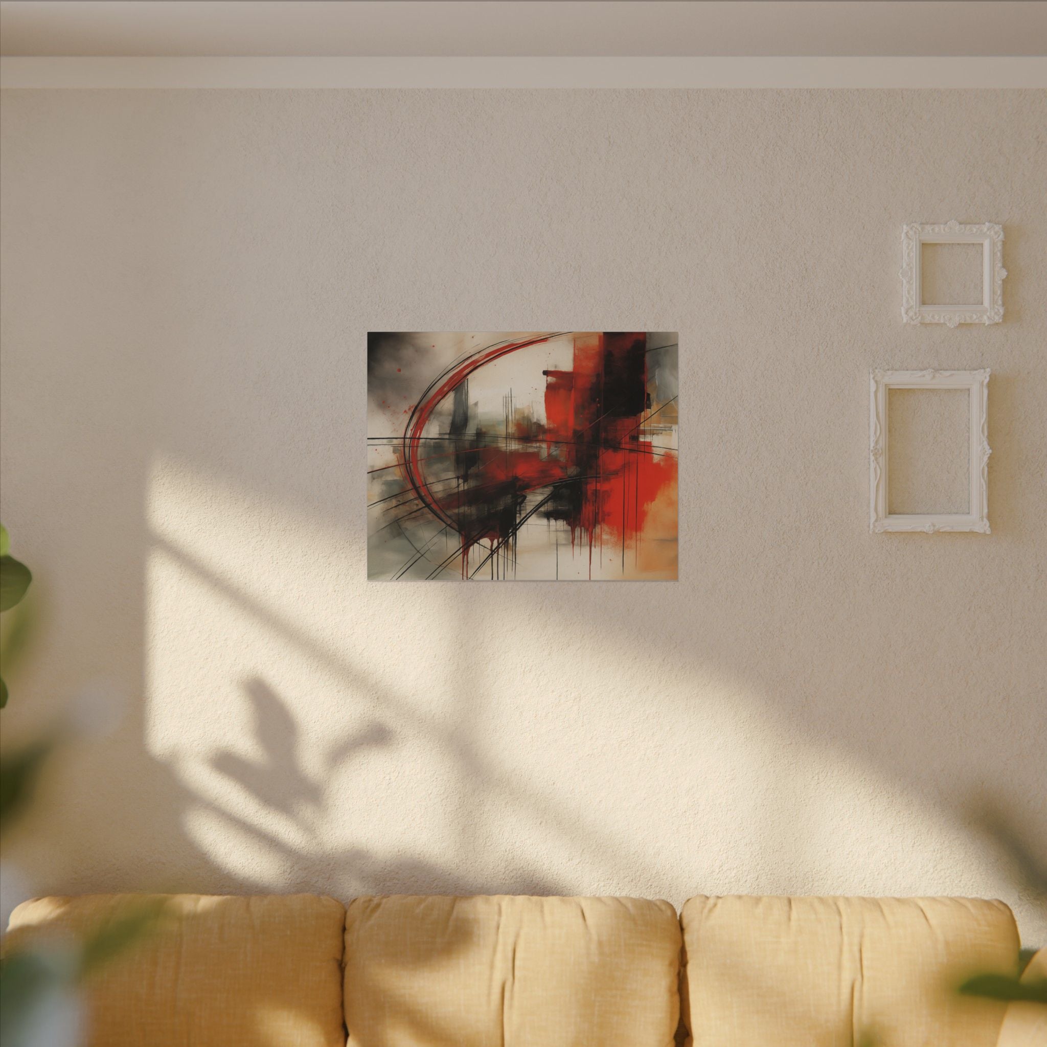 Abstract Red and Black Wall Art Canvas, Home Decor, Modern Art, Office Wall Decor, Minimalist Art, Gift for Art Lovers