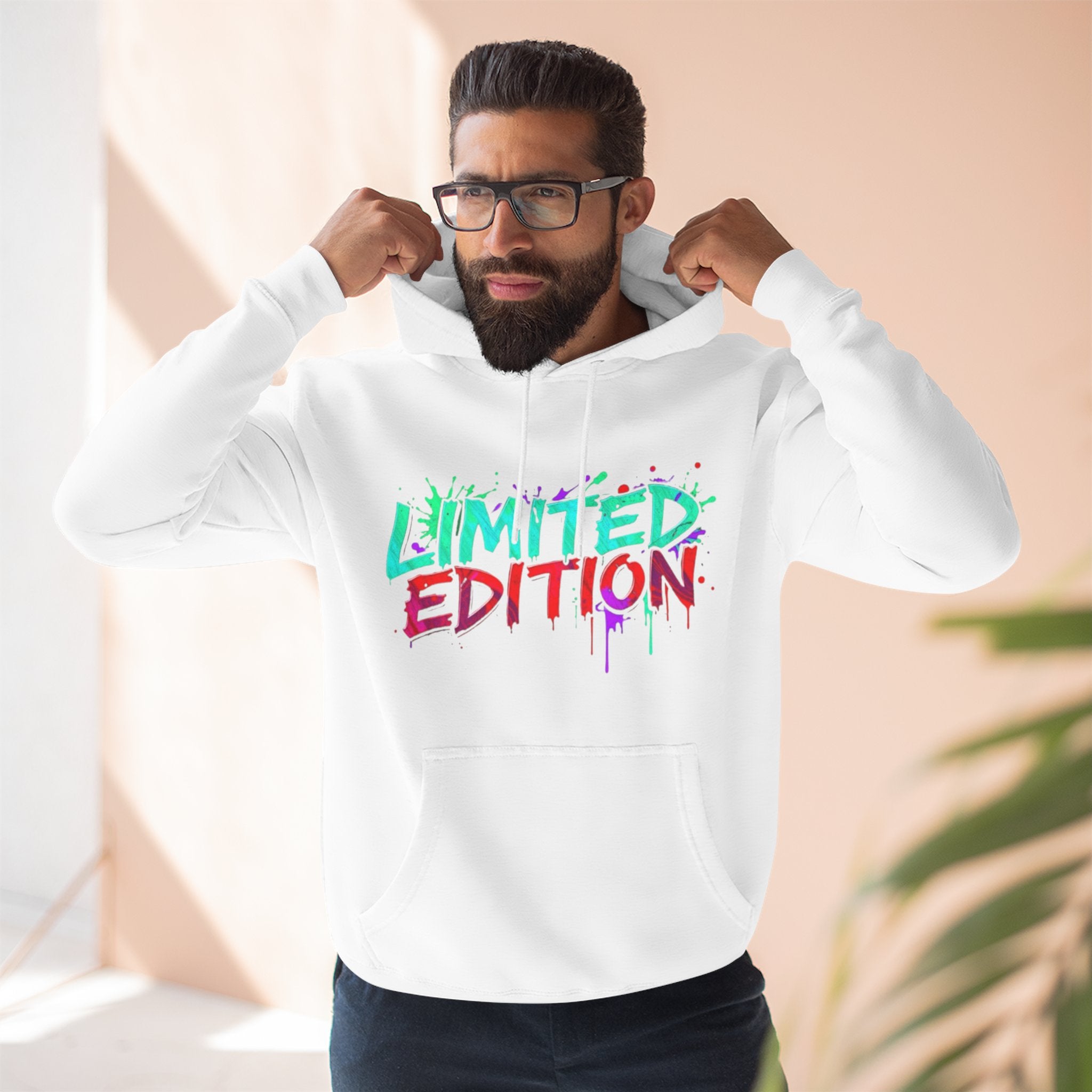Limited Edition Three-Panel Fleece Hoodie, Streetwear Sweatshirt, Casual Hoodie, Gift for Him, Fall Fashion, Cozy Apparel