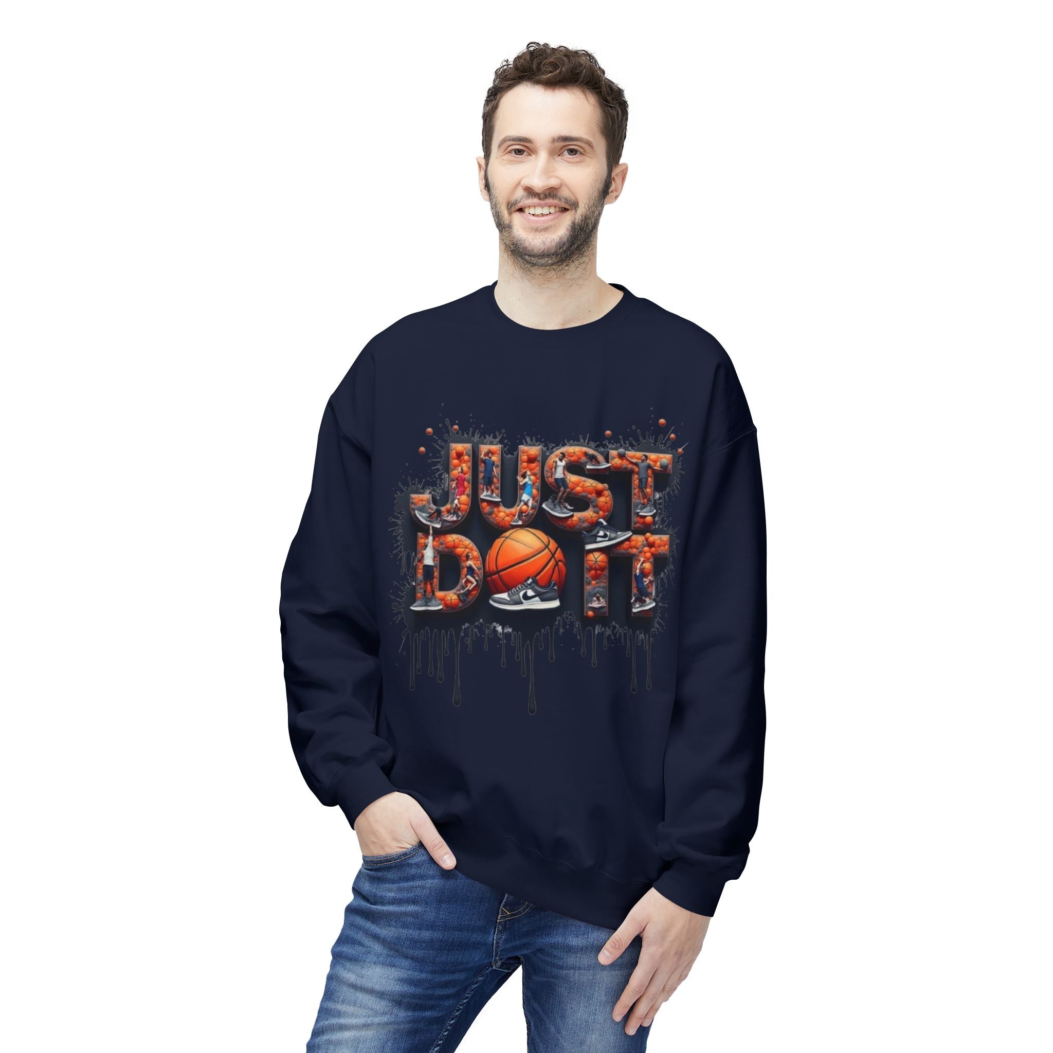 Sporty Basketball Crewneck Sweatshirt, Perfect for Athletes, Basketball Fans, Casual Wear, Gifts for Him, Game Day Essentials