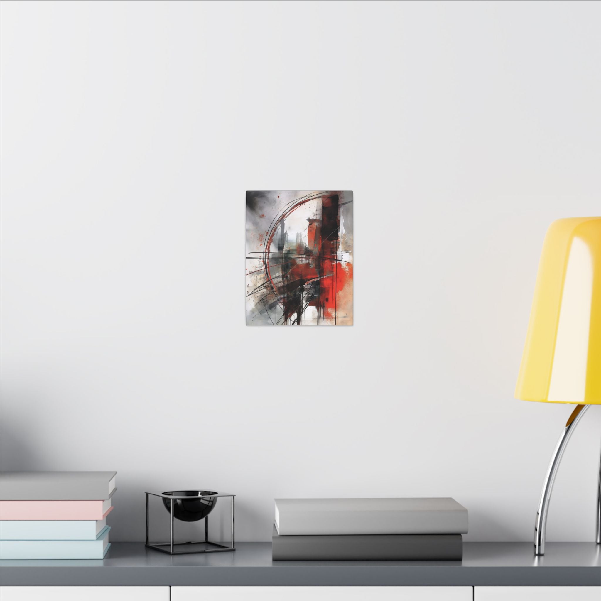 Abstract Red and Black Wall Art Canvas, Home Decor, Modern Art, Office Wall Decor, Minimalist Art, Gift for Art Lovers