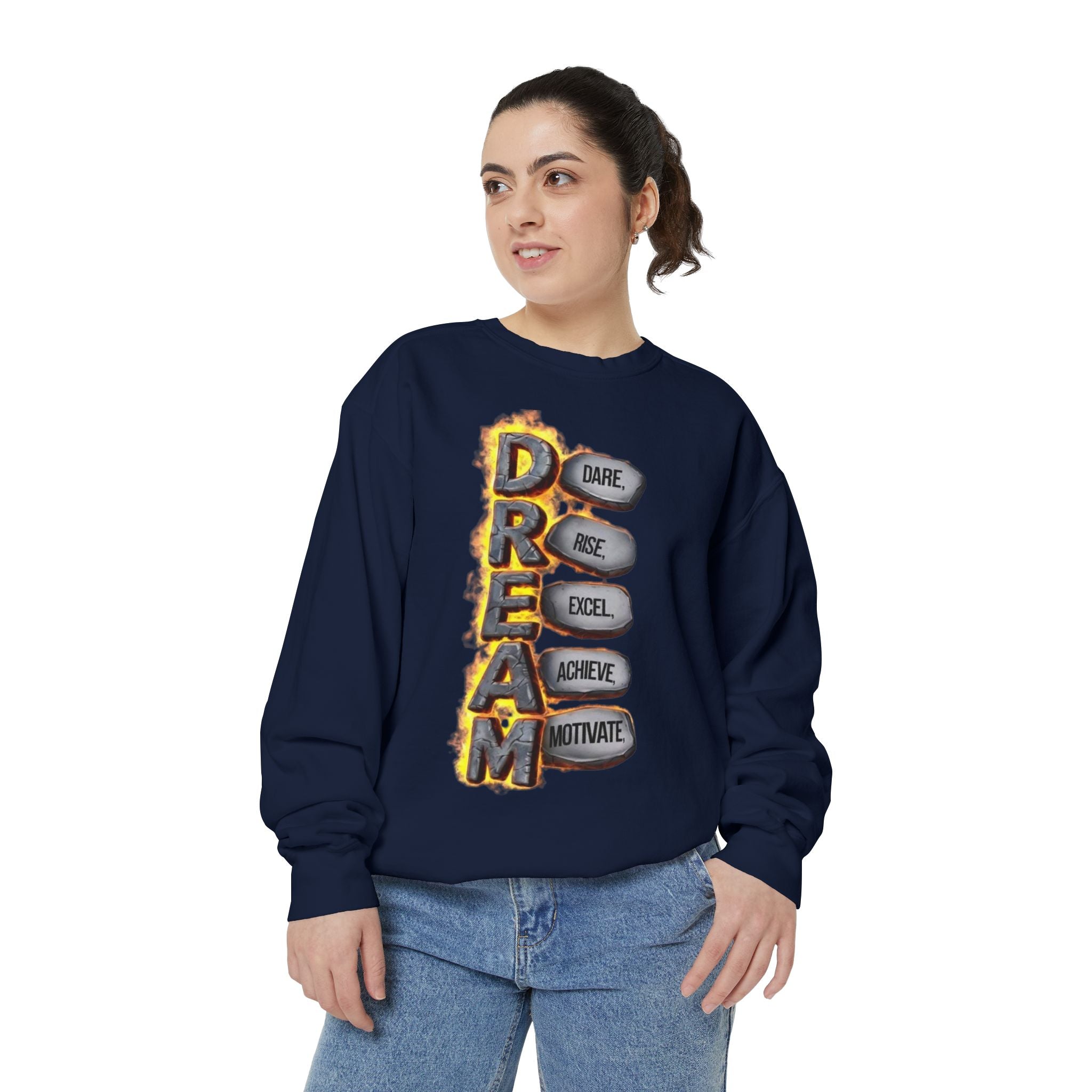 Dream Inspiring Unisex Sweatshirt, Cozy Motivational Gift, Perfect for Casual Outings, Dreamers & Creatives, Inspirational Apparel