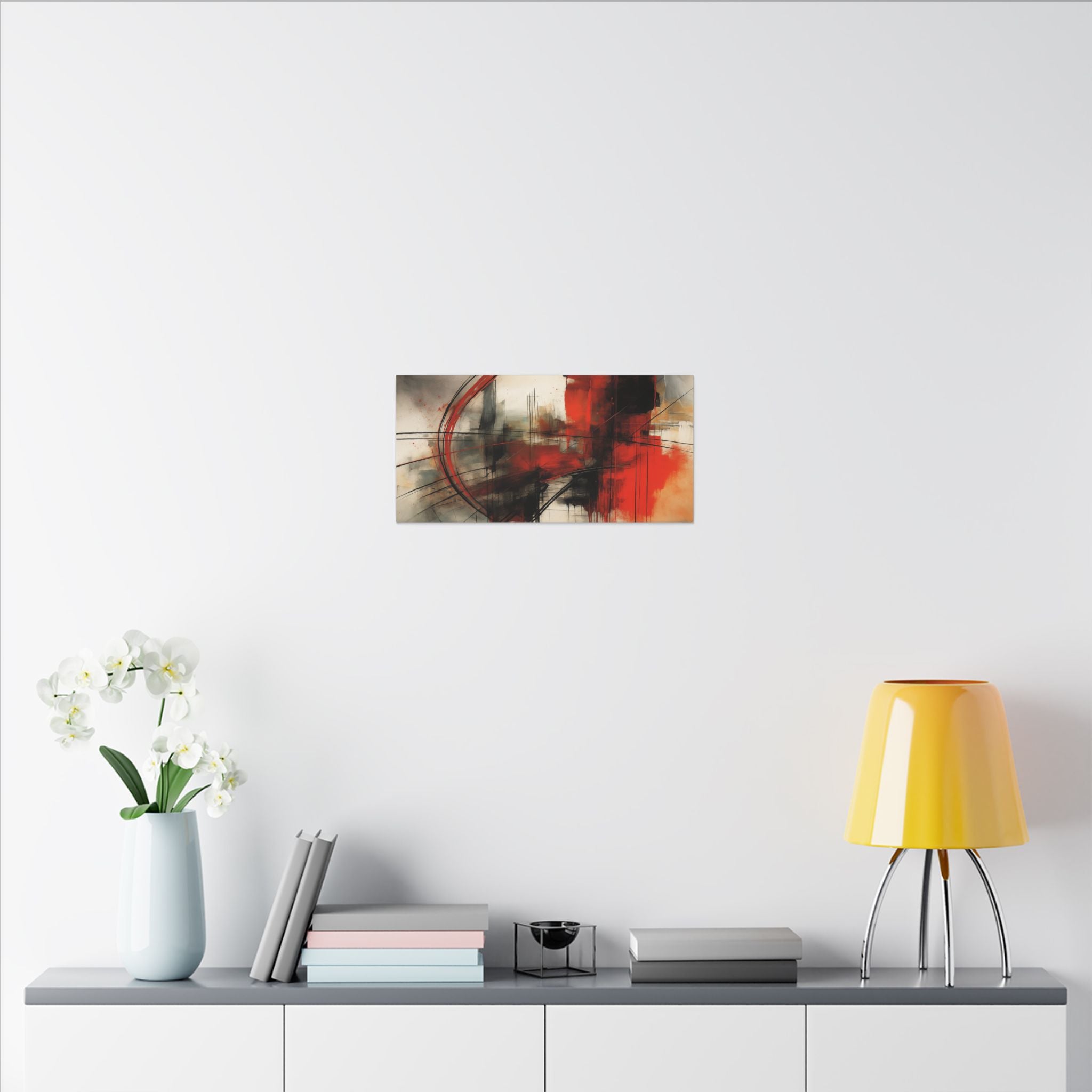 Abstract Red and Black Wall Art Canvas, Home Decor, Modern Art, Office Wall Decor, Minimalist Art, Gift for Art Lovers