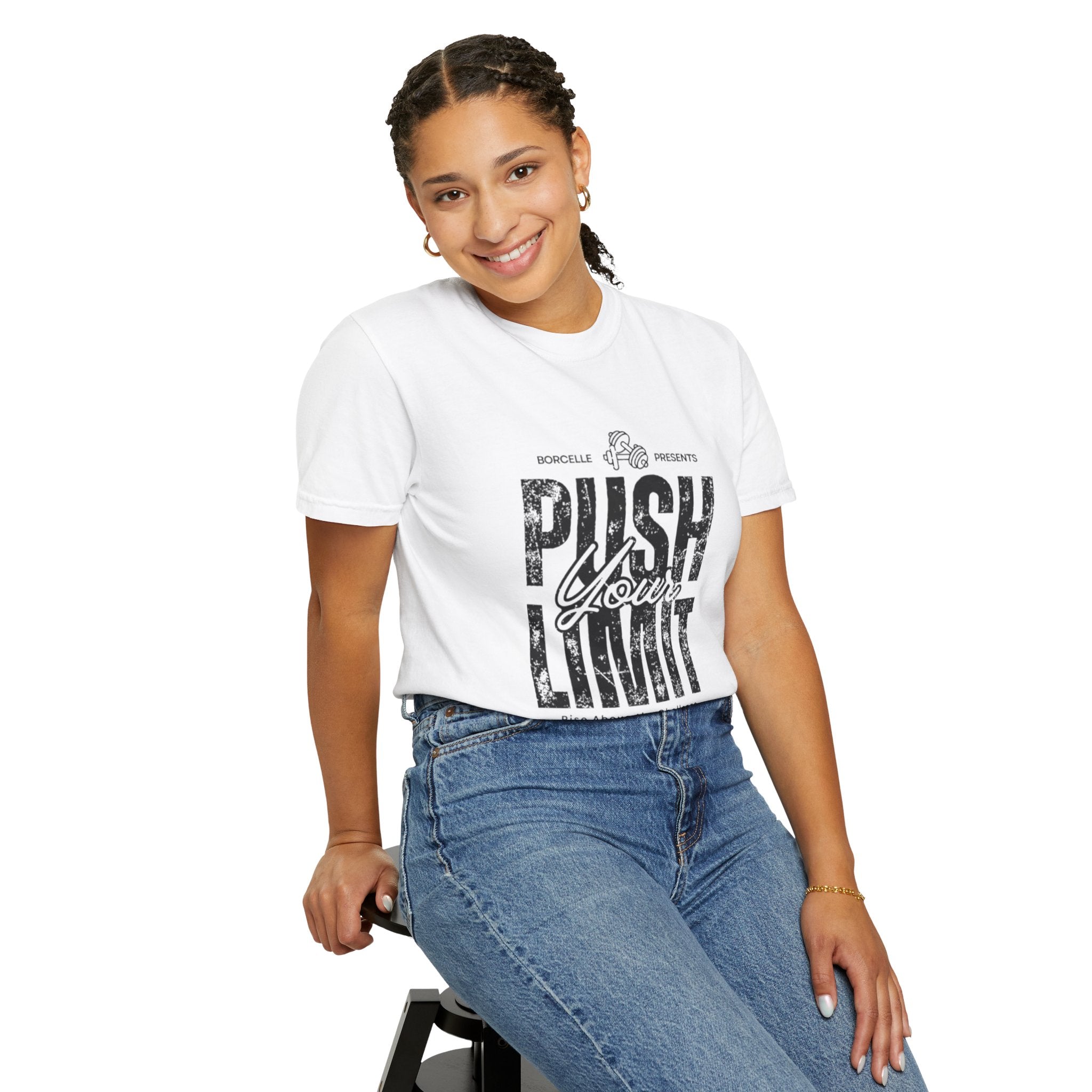 Motivational Gym T-shirt, Push Your Limit Tee, Workout Top, Fitness Apparel, Unisex Activewear, Inspirational Clothing