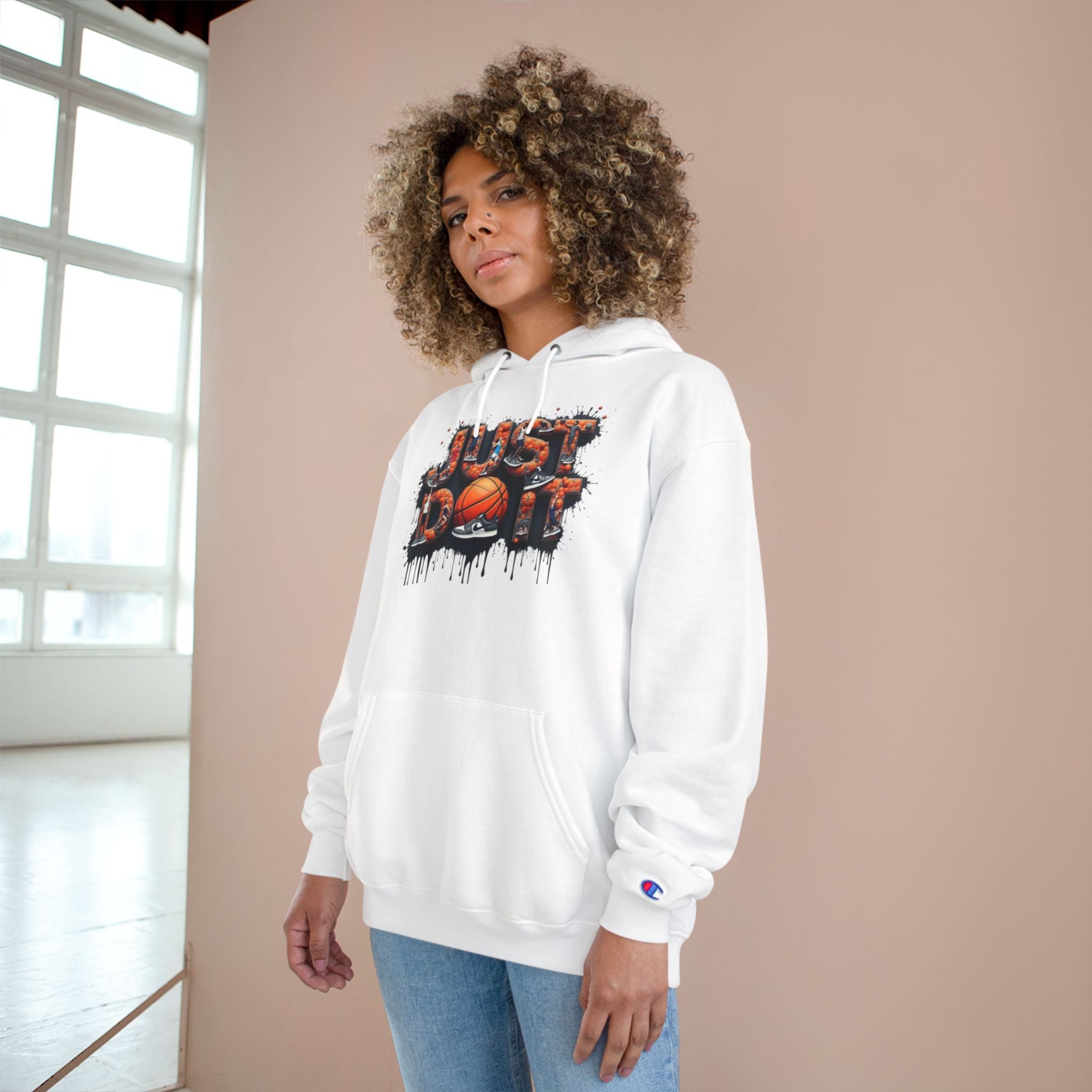 Sporty Champion Hoodie - Just Do It, Casual Wear, Gym Fashion, Athleisure Style, Gift for Basketball Fans