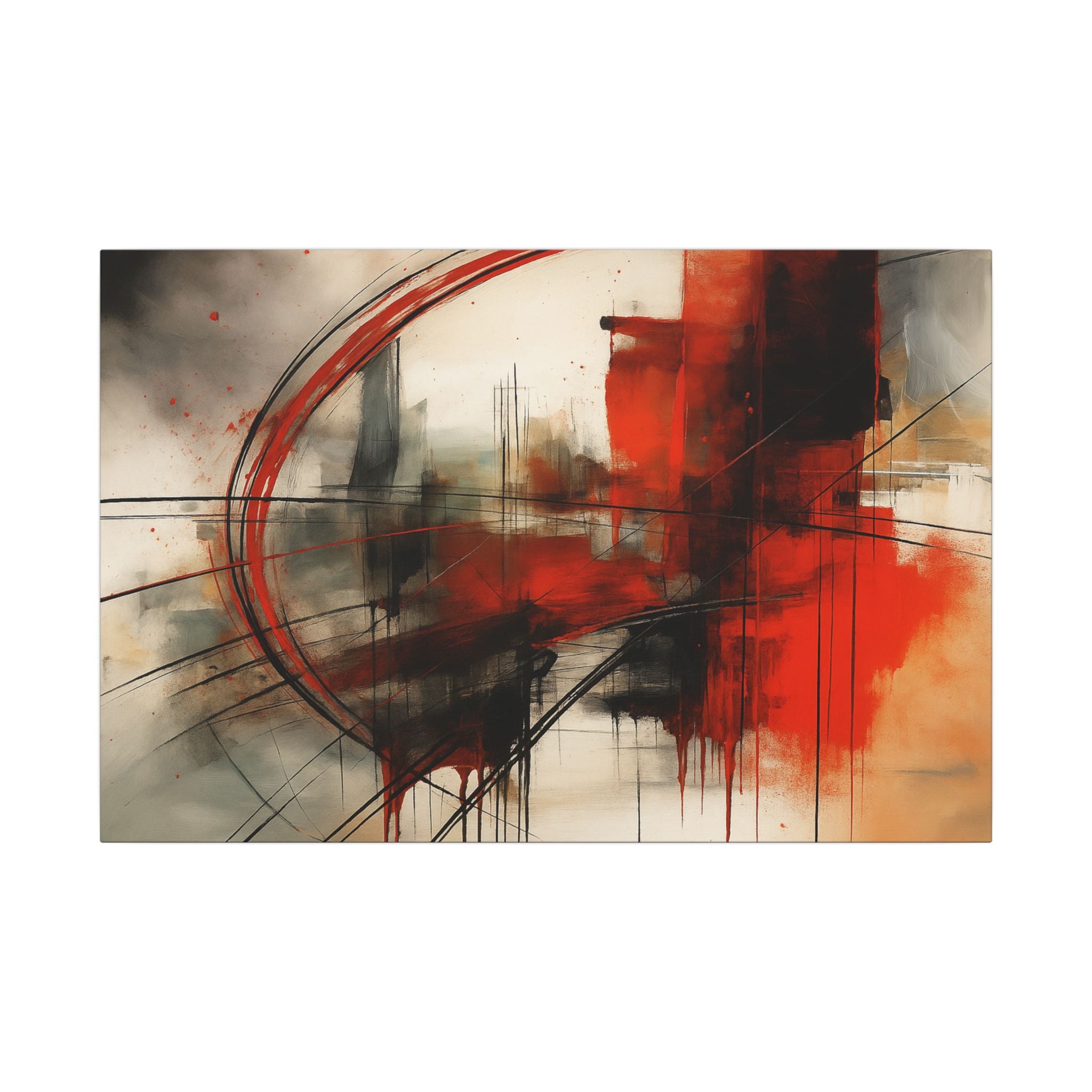 Abstract Red and Black Wall Art Canvas, Home Decor, Modern Art, Office Wall Decor, Minimalist Art, Gift for Art Lovers