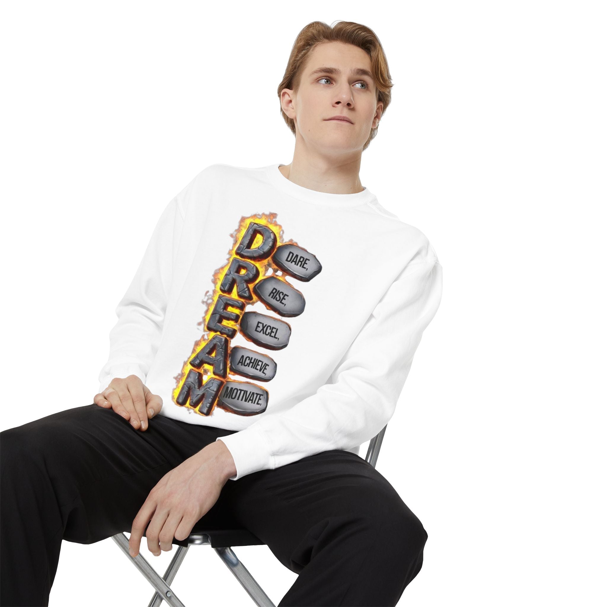 Dream Inspiring Unisex Sweatshirt, Cozy Motivational Gift, Perfect for Casual Outings, Dreamers & Creatives, Inspirational Apparel