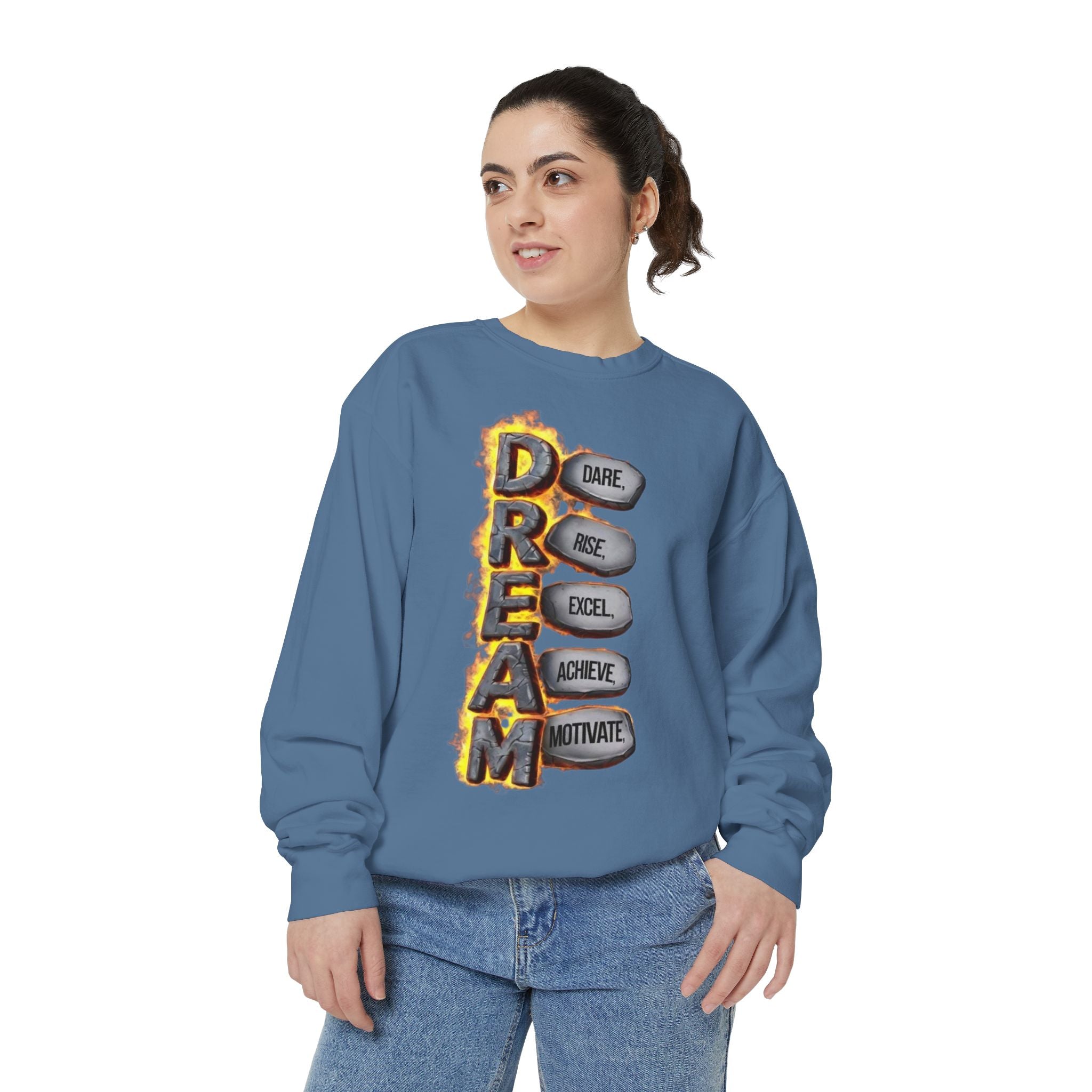 Dream Inspiring Unisex Sweatshirt, Cozy Motivational Gift, Perfect for Casual Outings, Dreamers & Creatives, Inspirational Apparel
