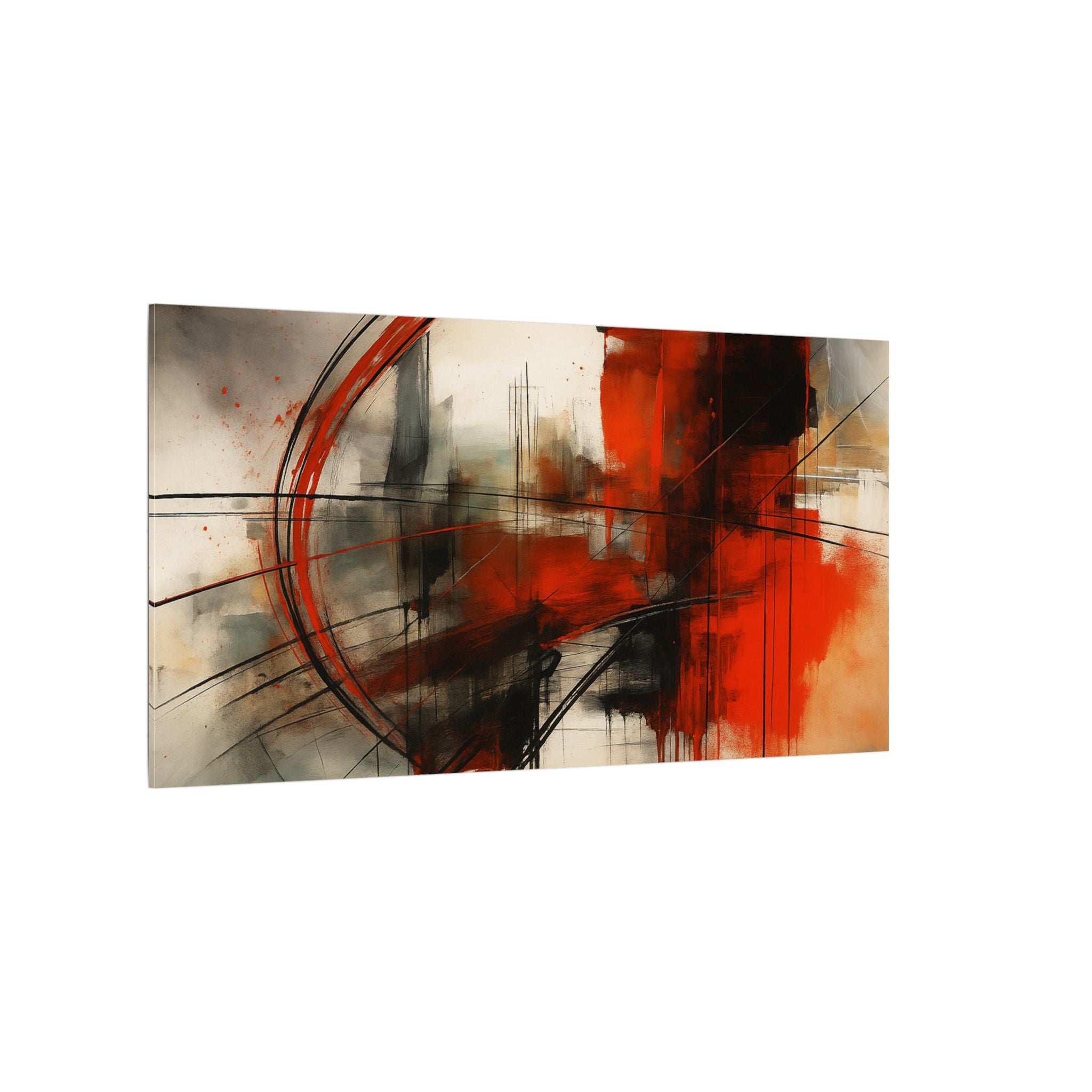 Abstract Red and Black Wall Art Canvas, Home Decor, Modern Art, Office Wall Decor, Minimalist Art, Gift for Art Lovers