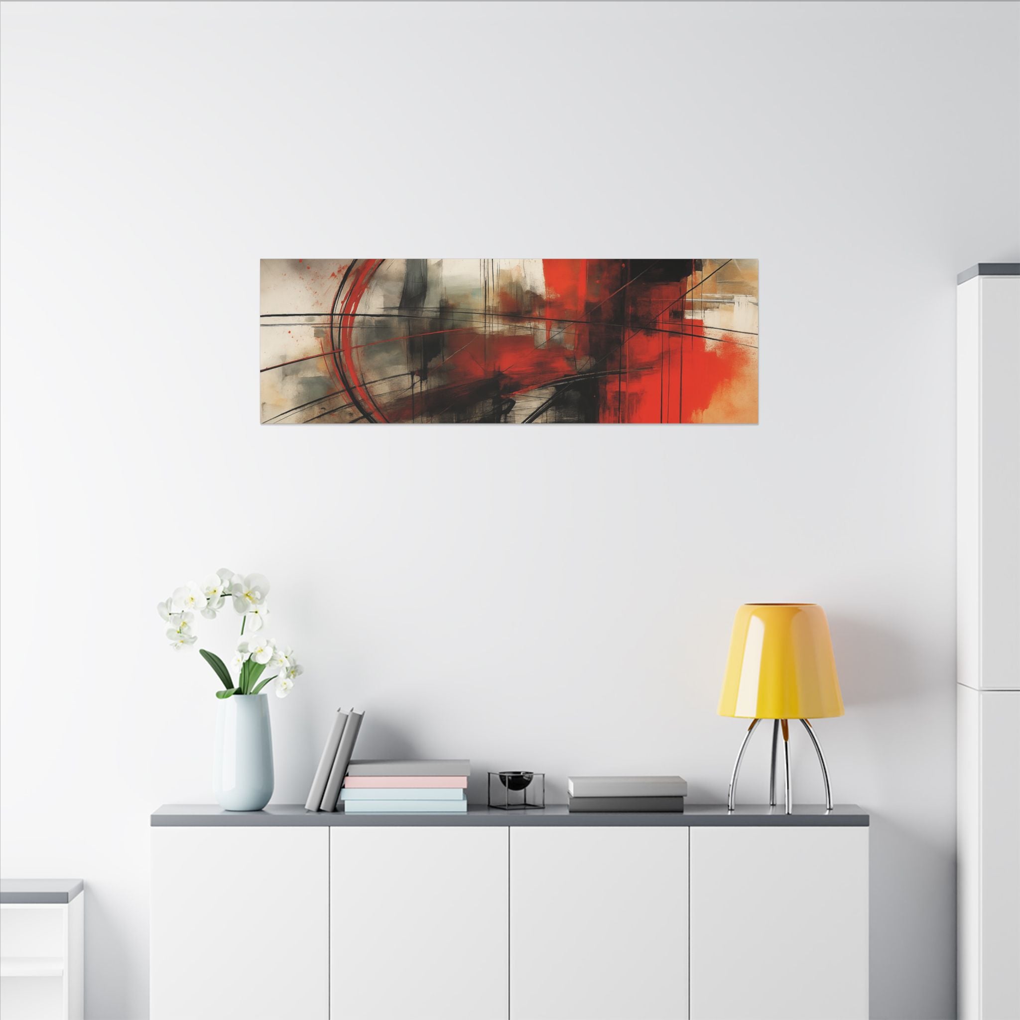 Abstract Red and Black Wall Art Canvas, Home Decor, Modern Art, Office Wall Decor, Minimalist Art, Gift for Art Lovers
