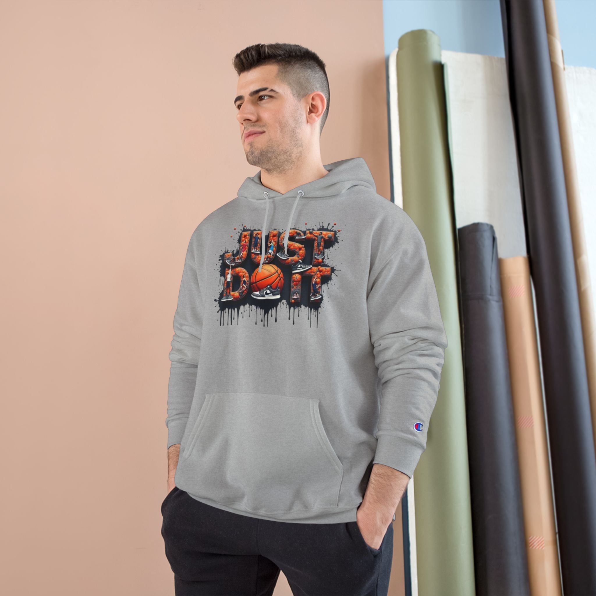 Sporty Champion Hoodie - Just Do It, Casual Wear, Gym Fashion, Athleisure Style, Gift for Basketball Fans