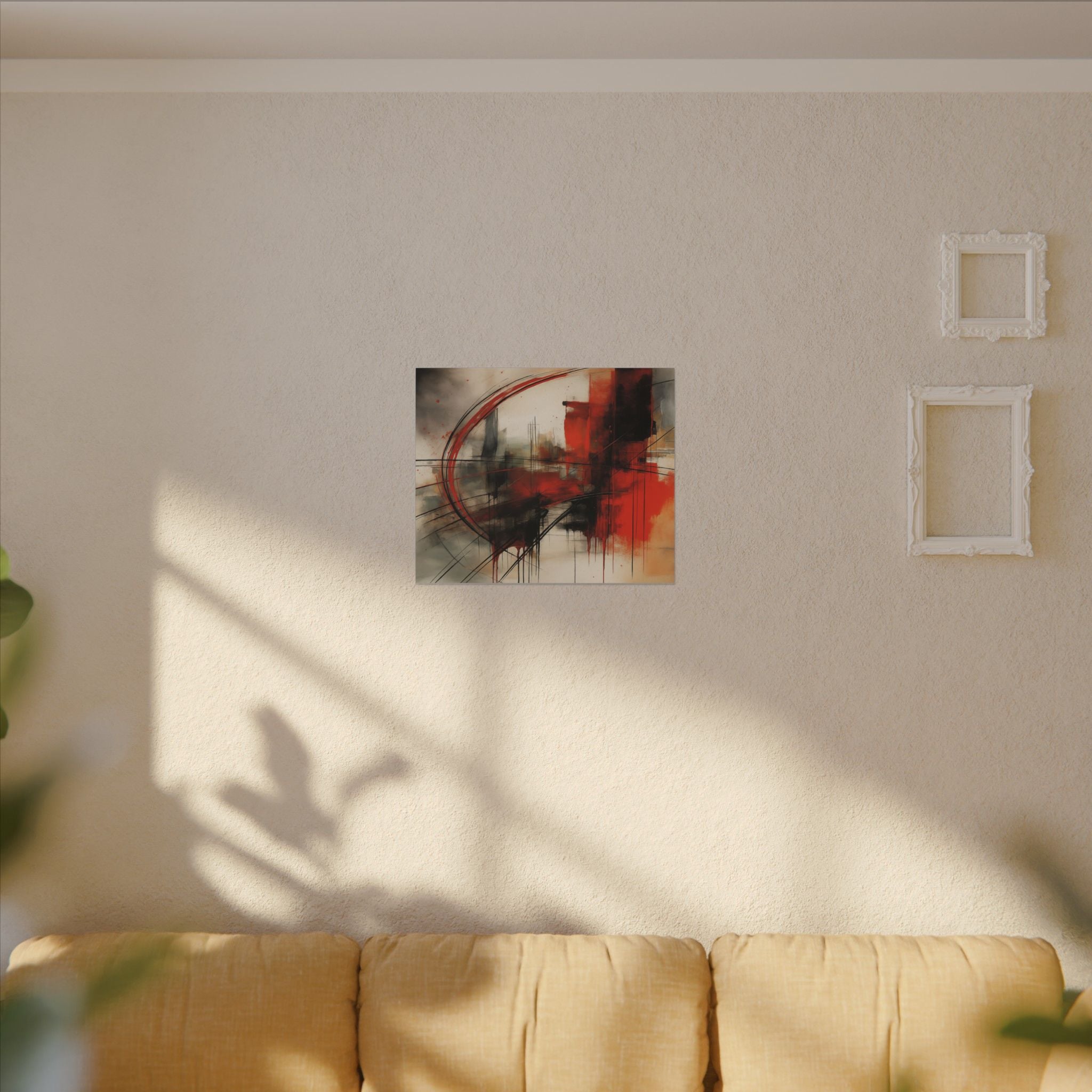 Abstract Red and Black Wall Art Canvas, Home Decor, Modern Art, Office Wall Decor, Minimalist Art, Gift for Art Lovers