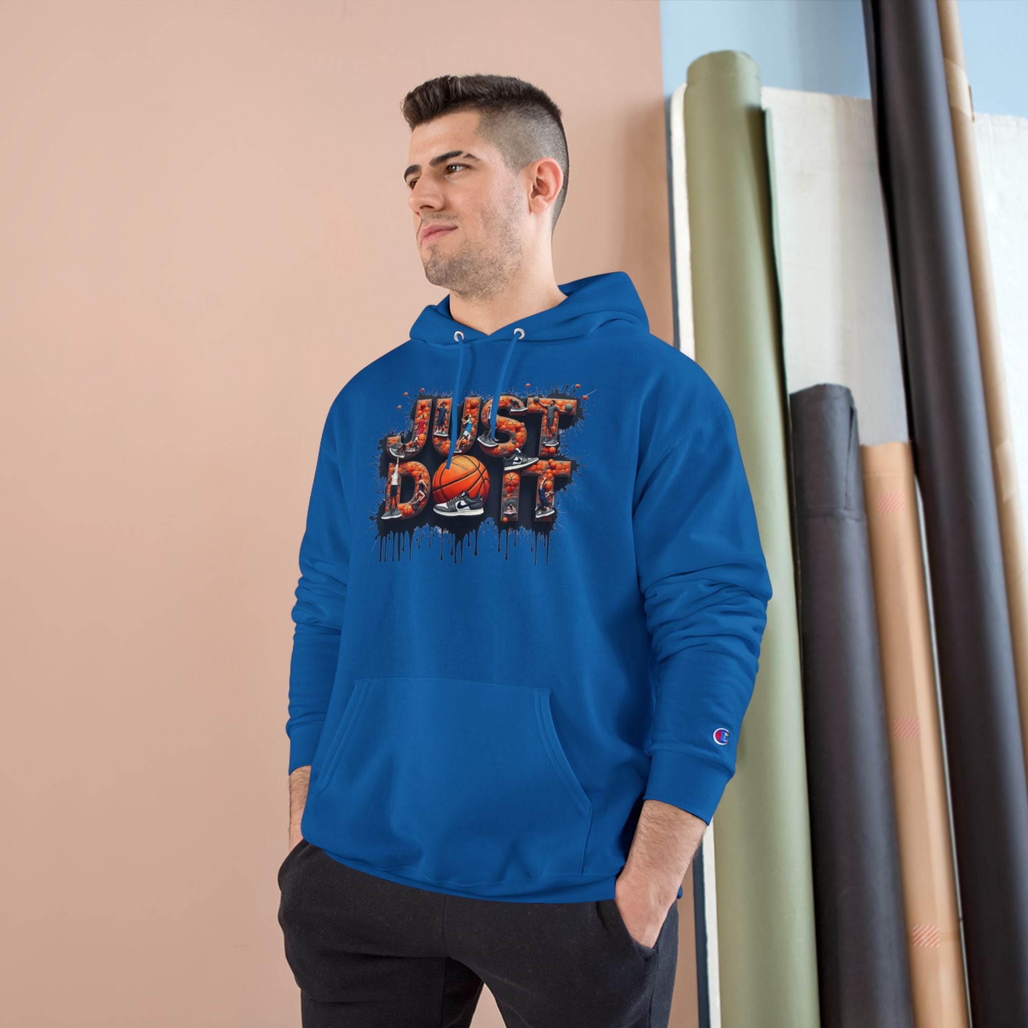 Sporty Champion Hoodie - Just Do It, Casual Wear, Gym Fashion, Athleisure Style, Gift for Basketball Fans