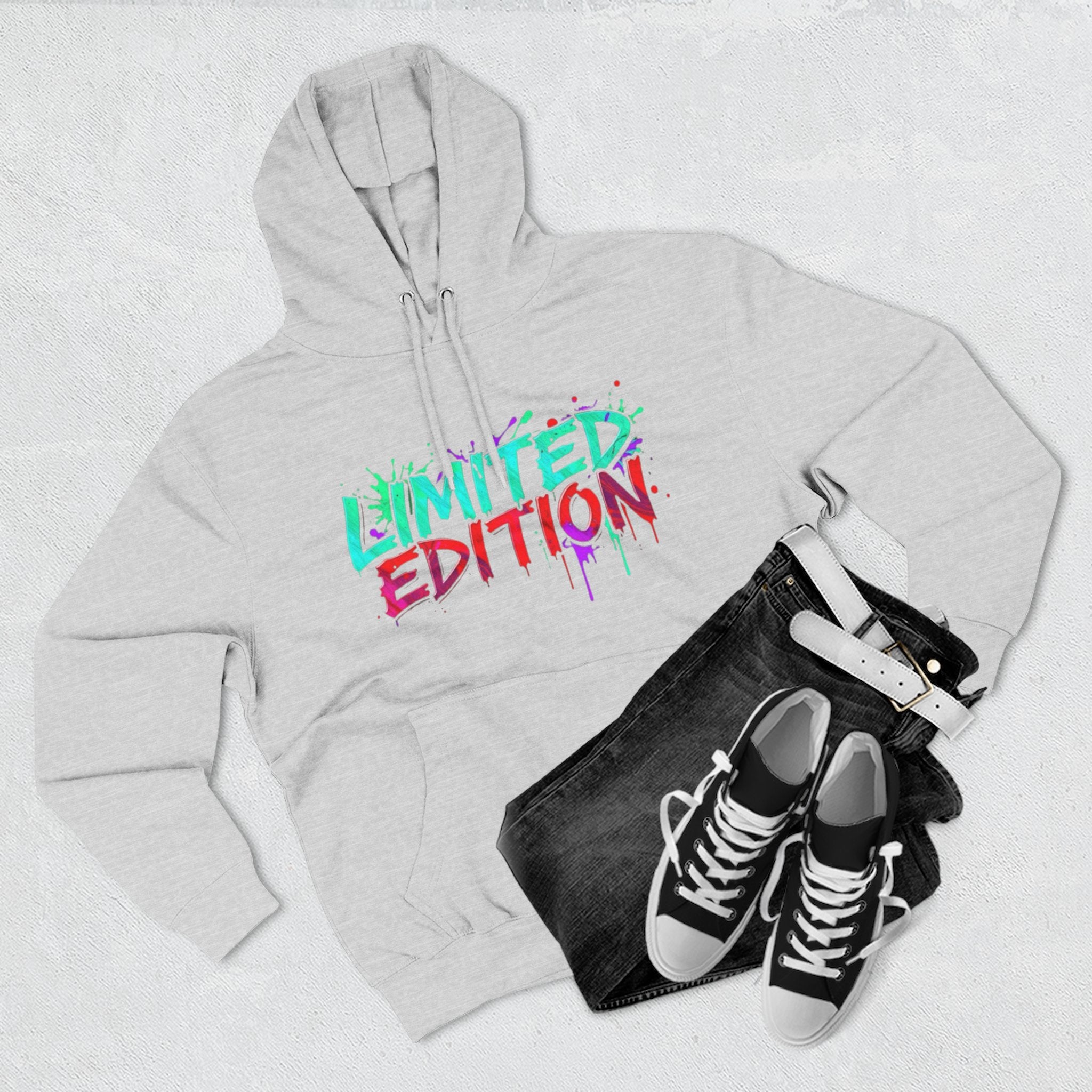 Limited Edition Three-Panel Fleece Hoodie, Streetwear Sweatshirt, Casual Hoodie, Gift for Him, Fall Fashion, Cozy Apparel