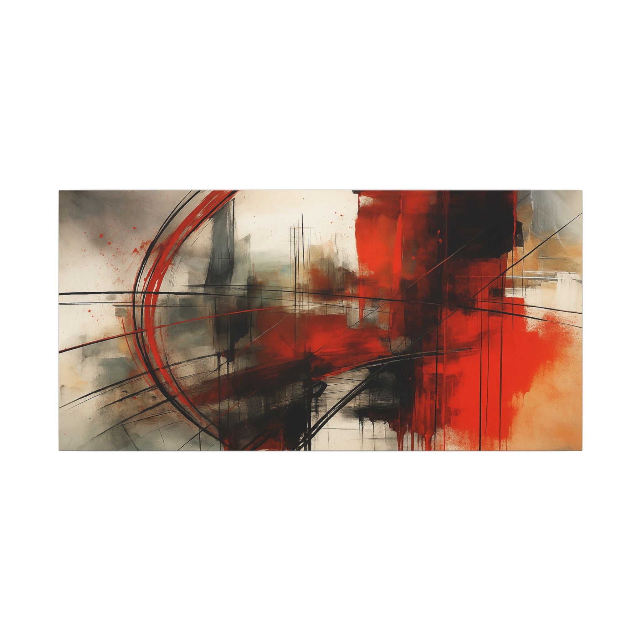 Abstract Red and Black Wall Art Canvas, Home Decor, Modern Art, Office Wall Decor, Minimalist Art, Gift for Art Lovers