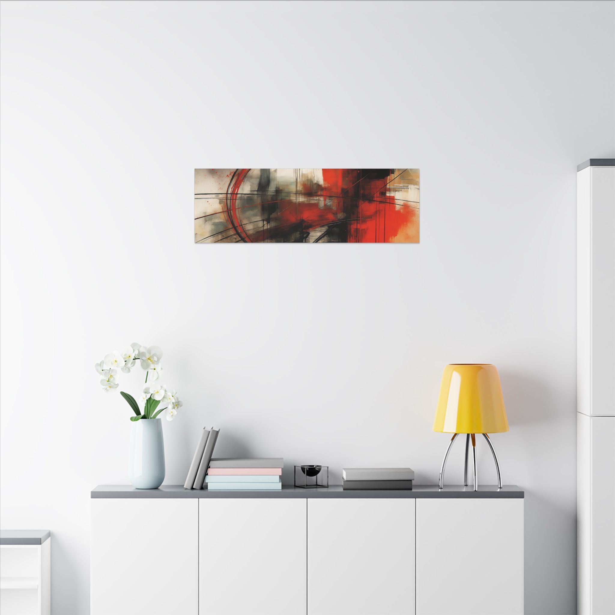 Abstract Red and Black Wall Art Canvas, Home Decor, Modern Art, Office Wall Decor, Minimalist Art, Gift for Art Lovers