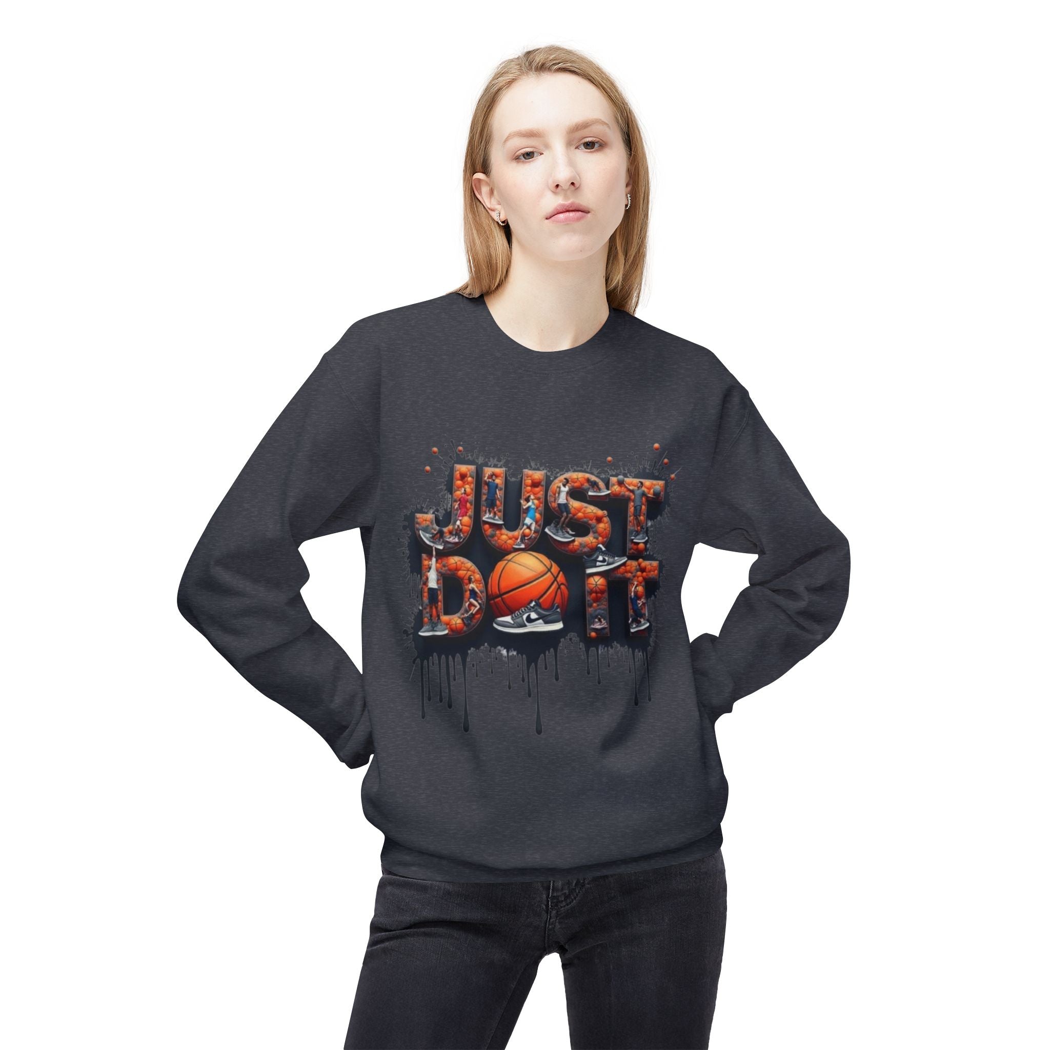 Sporty Basketball Crewneck Sweatshirt, Perfect for Athletes, Basketball Fans, Casual Wear, Gifts for Him, Game Day Essentials
