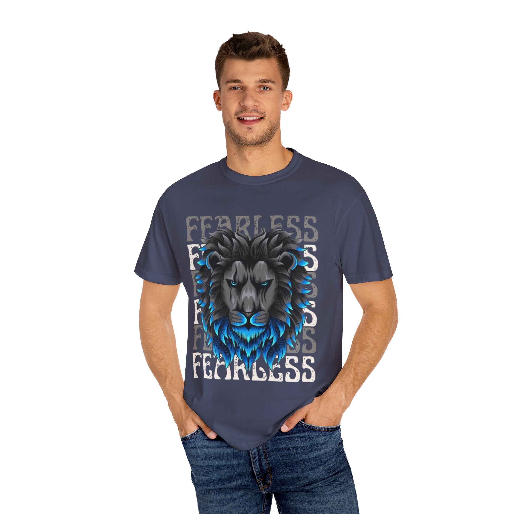 Fearless Lion Graphic T-Shirt, Unisex Short Sleeve Tee, Animal Lover Gift, Inspirational Outfit, Casual Wear, Birthday Present