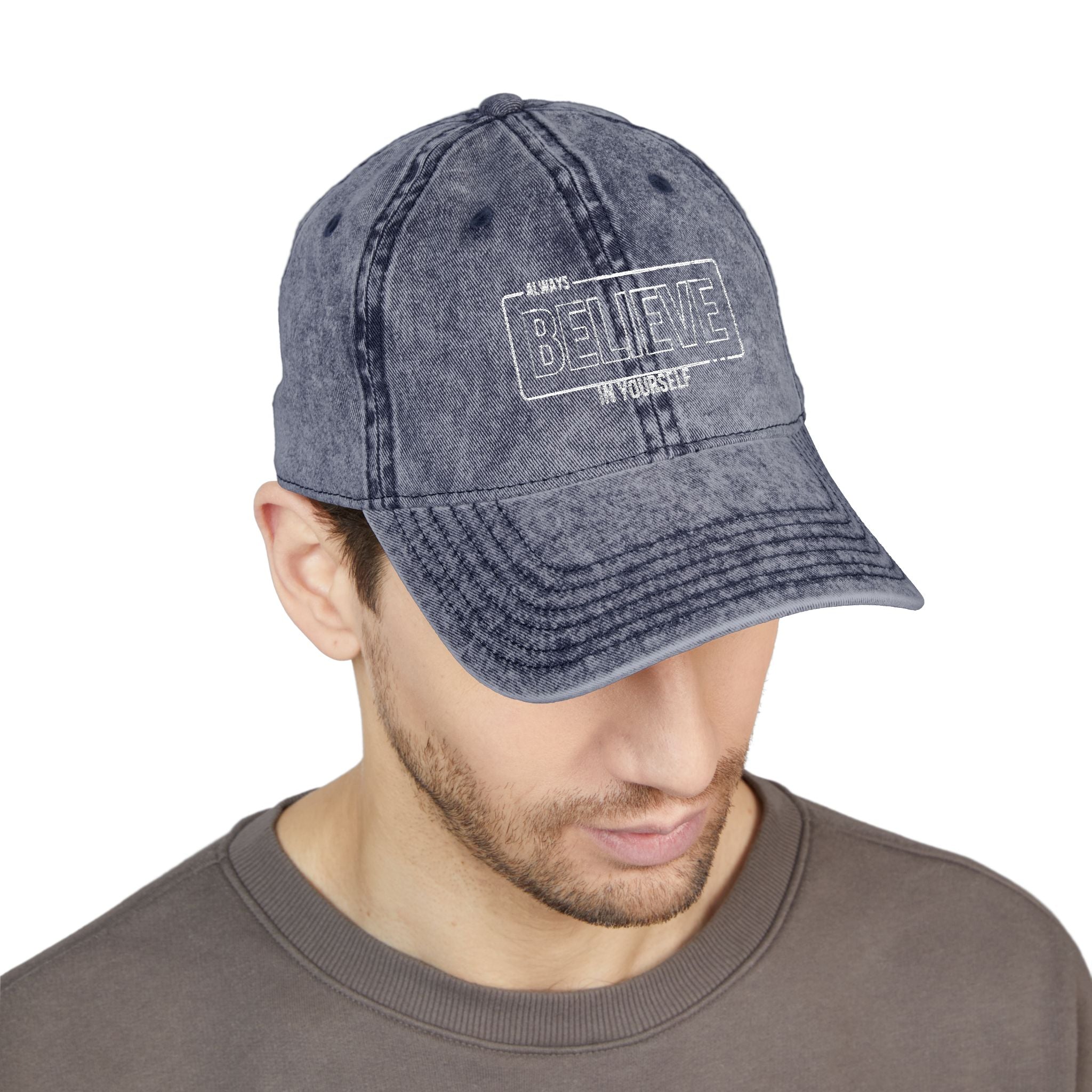 Vintage Embroidered Cap - Believe Design, Casual Wear, Gift for Him/Her, Summer Accessory, Inspiring Headwear
